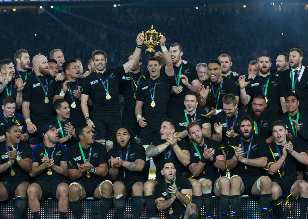 The All Blacks claimed two World Cup titles in the decade, including in 2015. Photo / Brett Phibbs