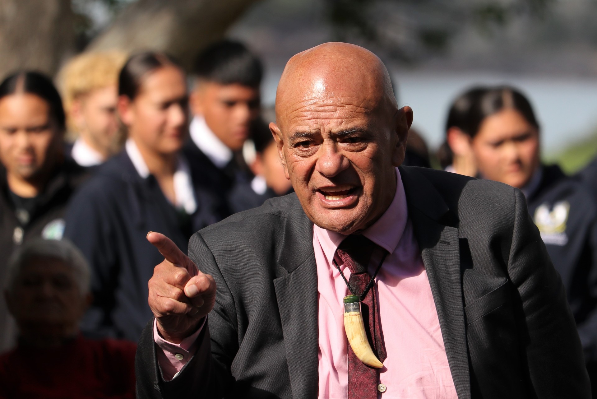 Ngāti Hine leader Waihoroi Shortland speaking in 2022. Photo / Peter de Graaf