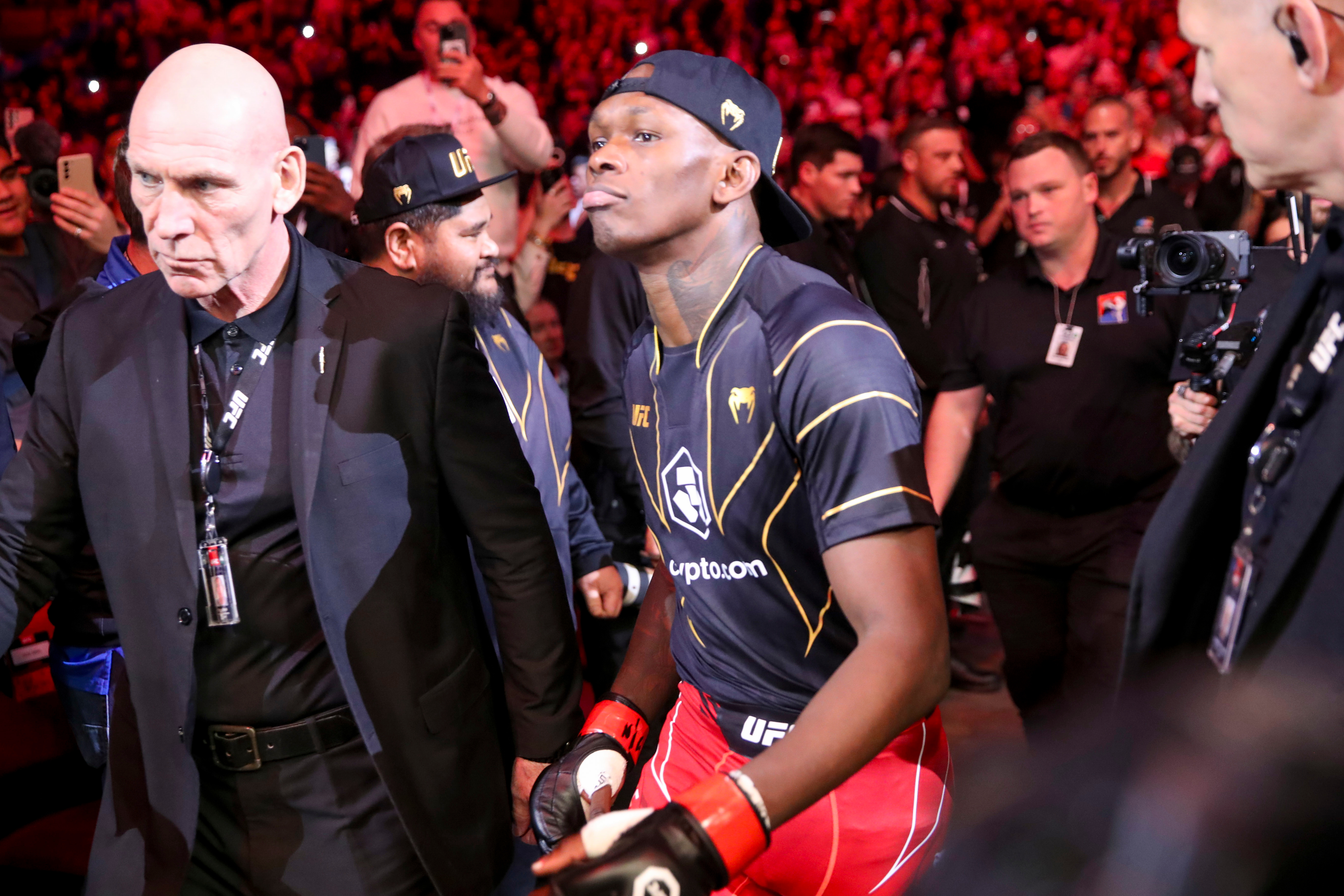 Israel Adesanya's team is hopeful of booking the two-time UFC champion in a title fight against Dricus du Plessis in Perth. Photo / Photosport