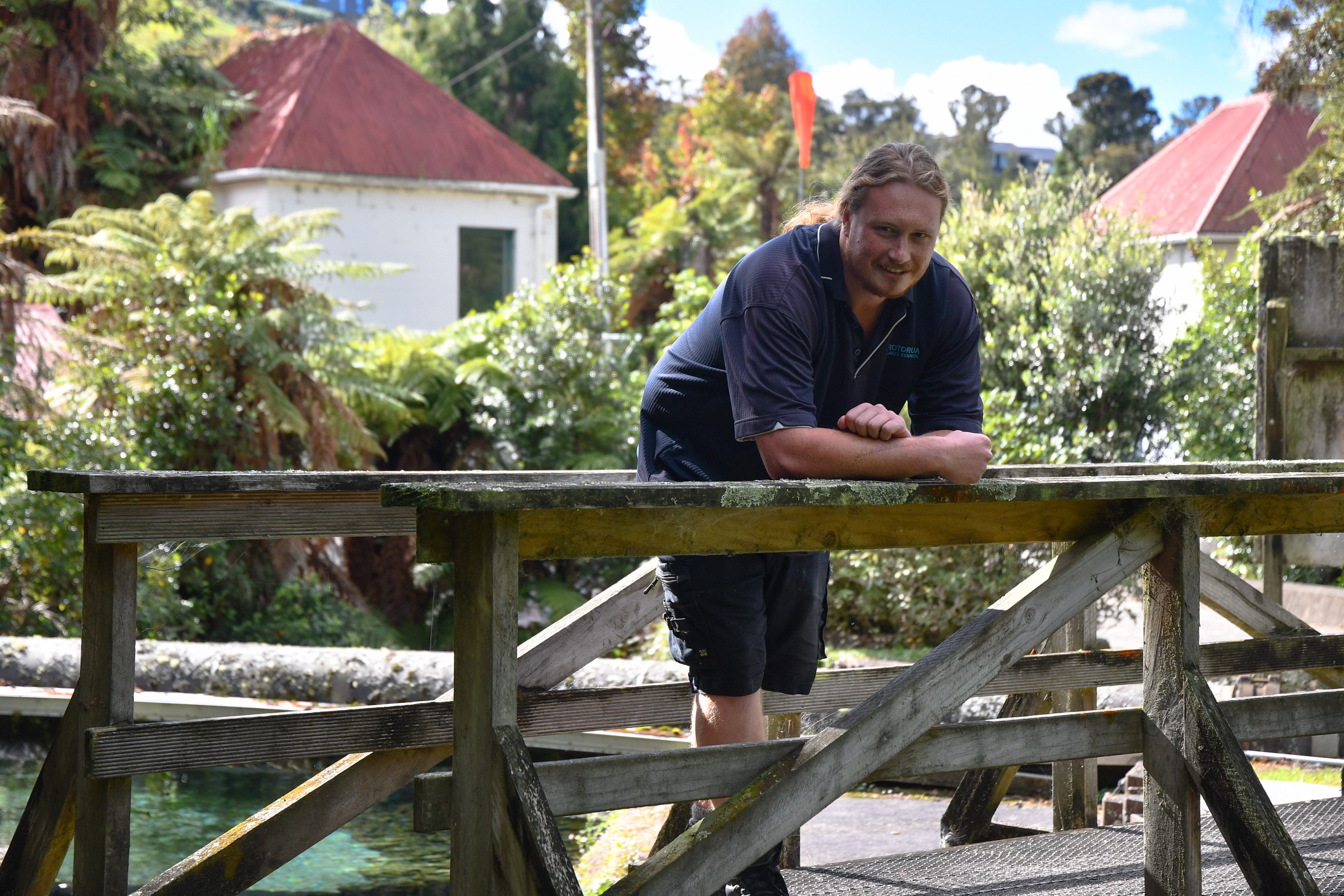 Rotorua Lakes Council water operations engineer Owen Jansen at the Karamu Takina springs and water treatment site. Photo / Laura Smith