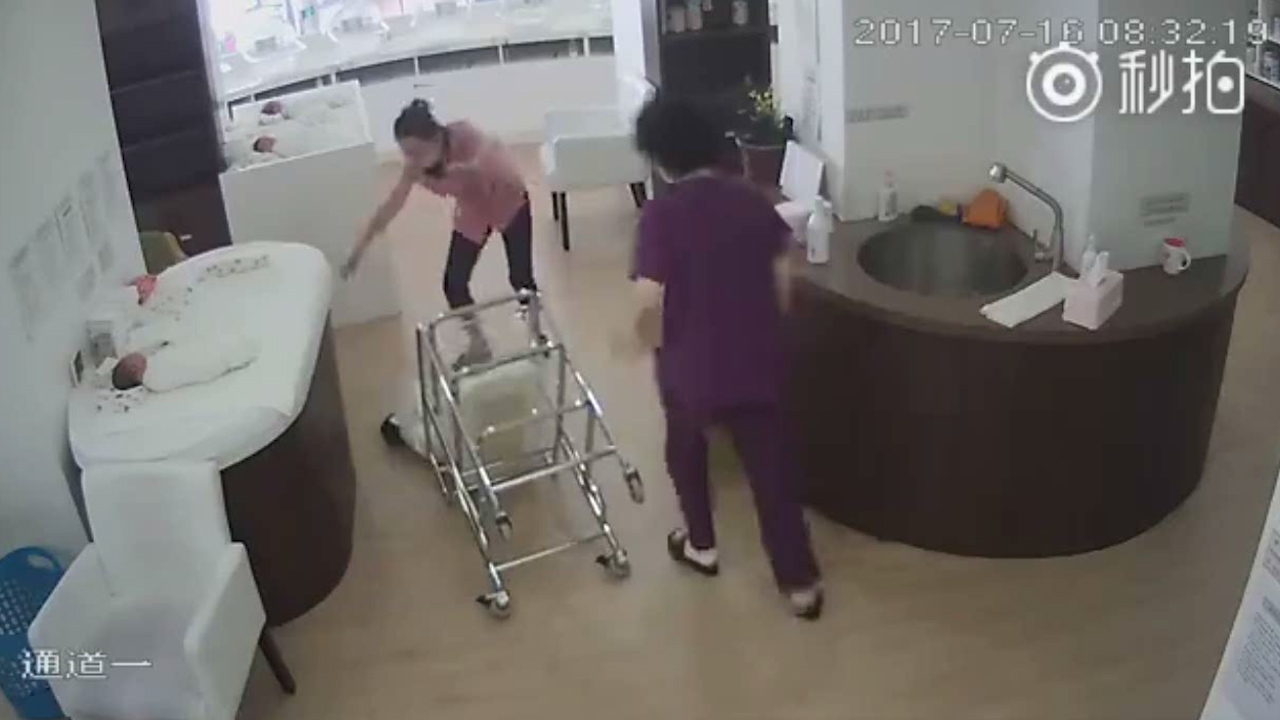 I filmed a nurse slam my two-day-old baby's head through a gap in