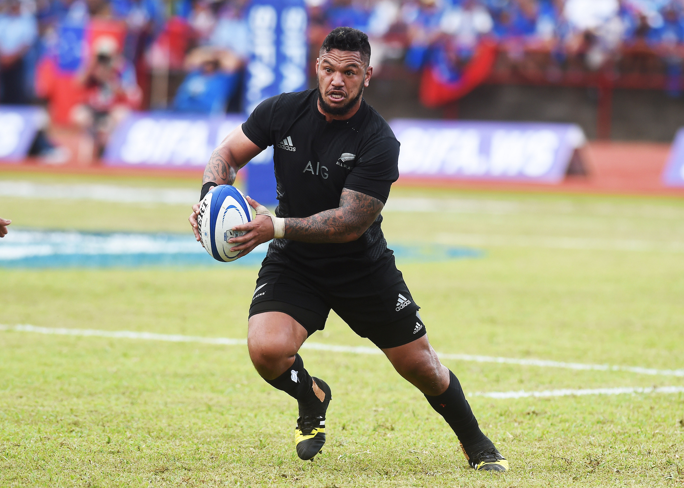 Hika Elliot during the All Blacks v Manu Samoa test match at Apia Park in 2015. Photo / Photosport