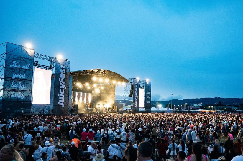 Crowds at Juicy Fest music festival in Wellington last night, where there were fights, assaults and disorder caused by people he believed were Mongrel Mob gang members, one attendee said.