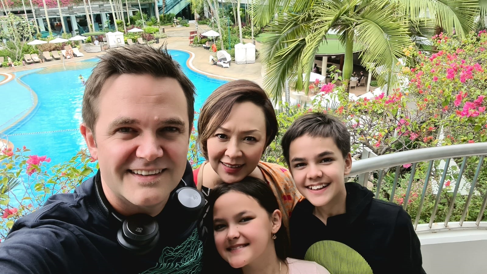 Kiwi Luke Clark has lived in Singapore since 1996. He's pictured with his wife Naeema Clark and their kids Aliya Clark, 10, and Adam Clark, 13. Photo / Supplied