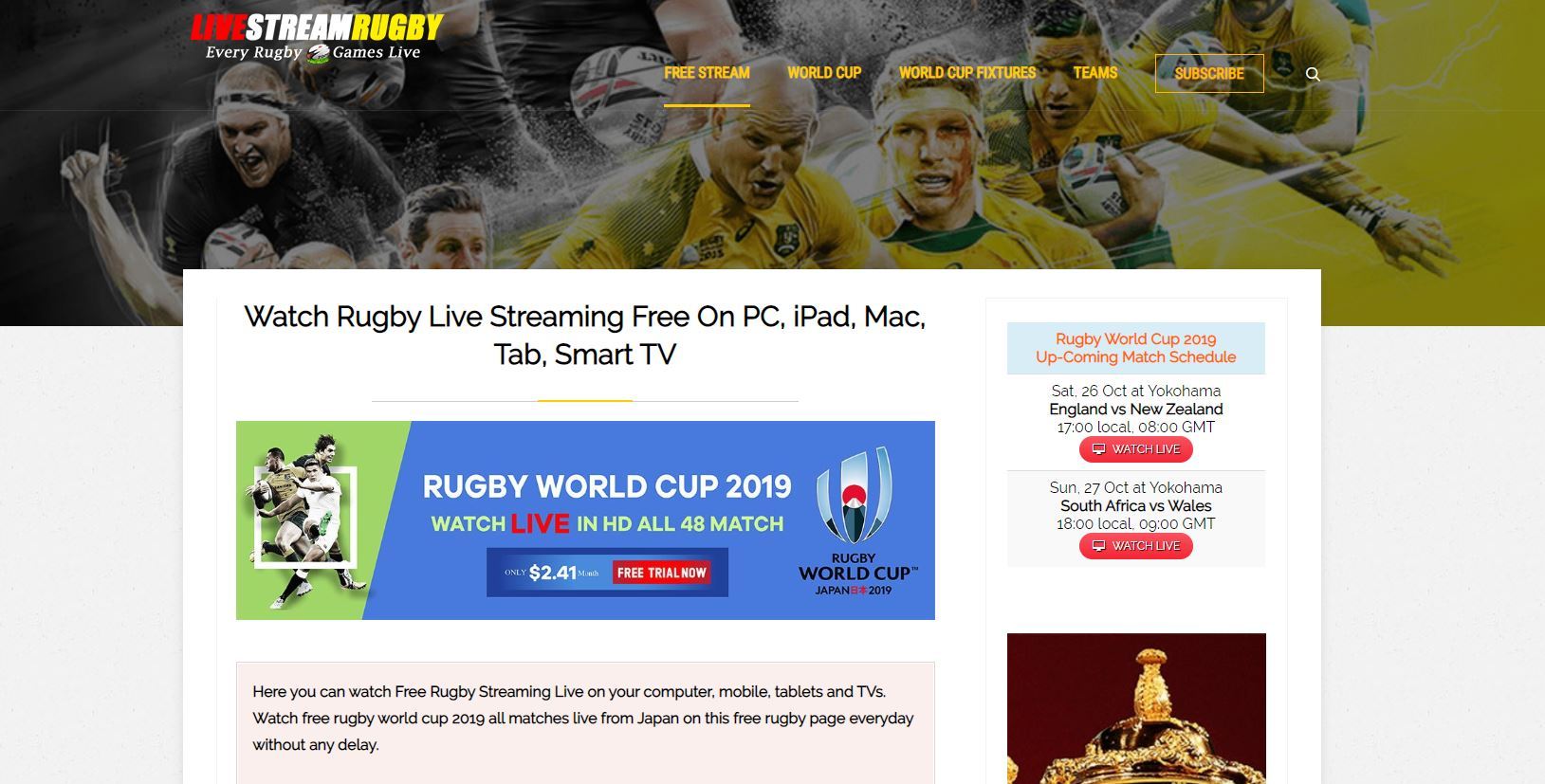 Spark hard pressed to stop free online streaming of Rugby World Cup