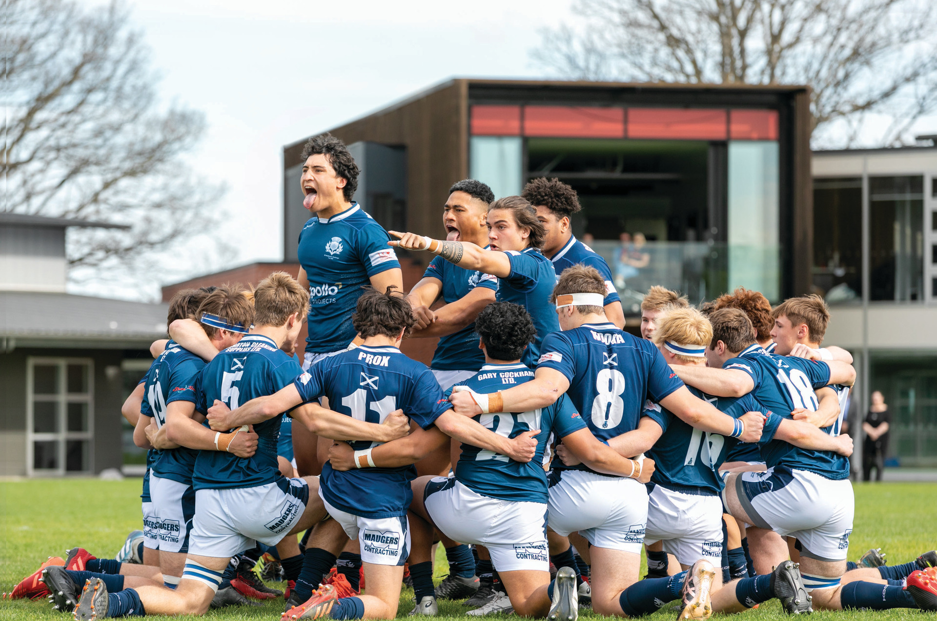 The St Andrew's College 1st XV performed an inspiring haka prior to their historic win in the 2020 UC Cup. Photo / Sue Oxley.