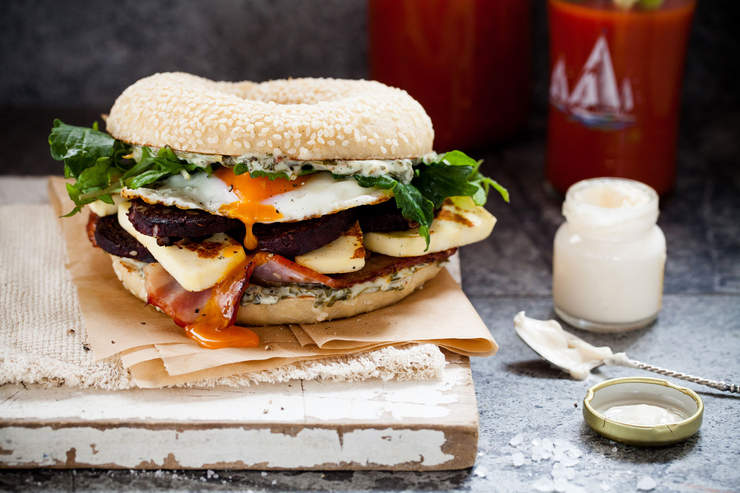 Breakfast bagel recipe. Photo / Babiche Martens