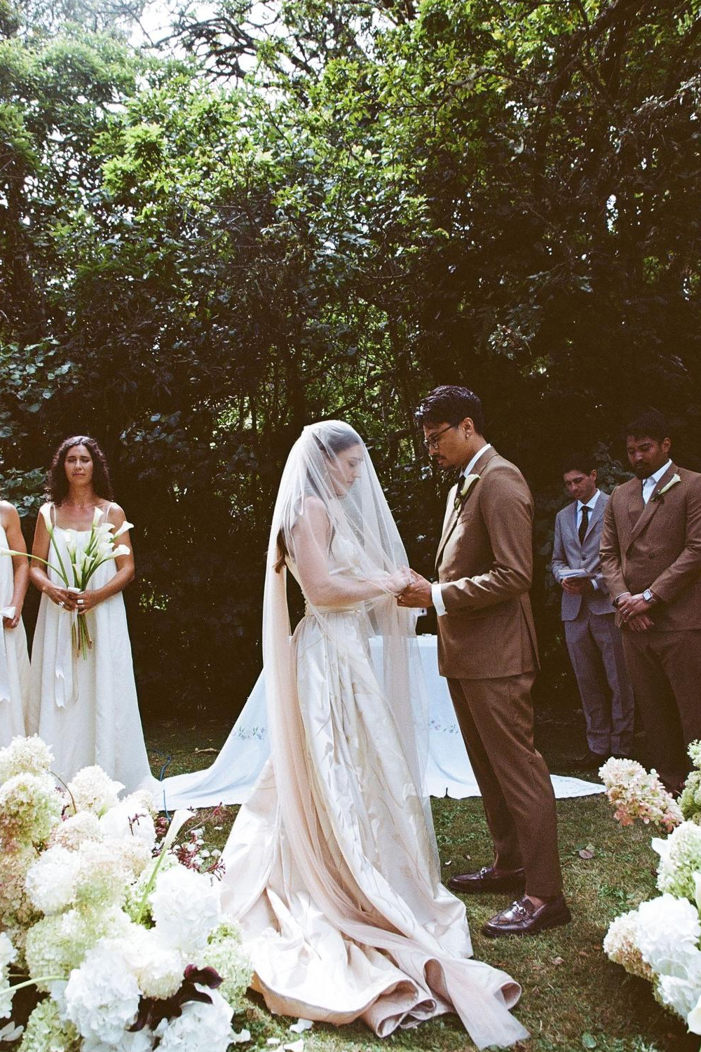 The couple were married under pear trees planted by Briar's great-great-grandfather. Photo / Jonny Scott