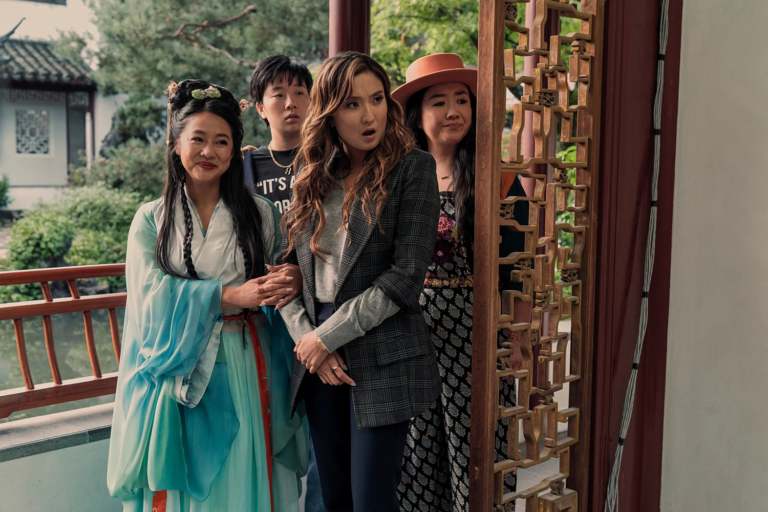 Stephanie Hsu, Sabrina Wu, Ashley Park, and Sherry Cola star in the girls-trip comedy ‘Joy Ride’.