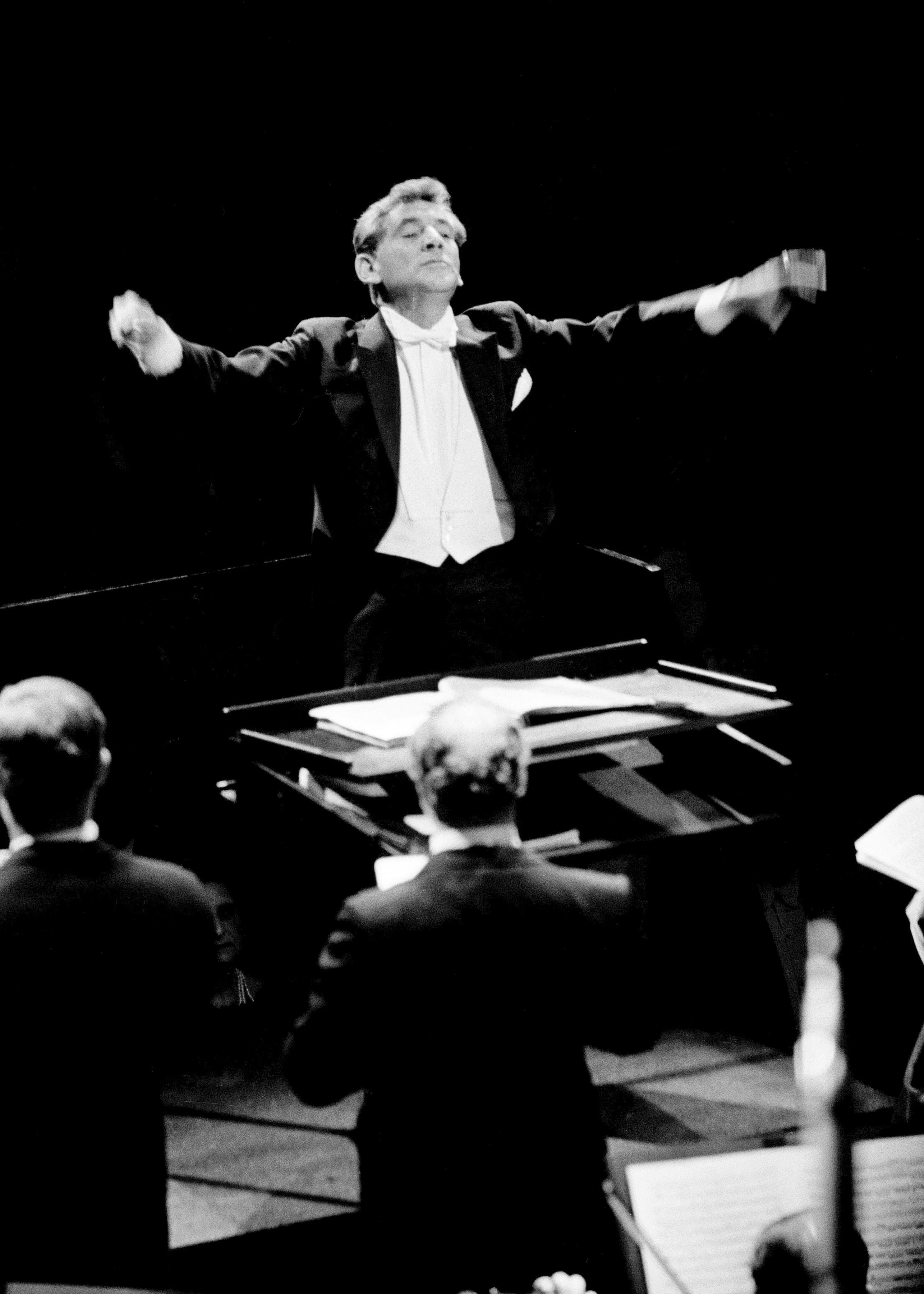 Leonard Bernstein conducts the New York Philharmonic in 1962. Photo / Eddie Hausner, The New York Times