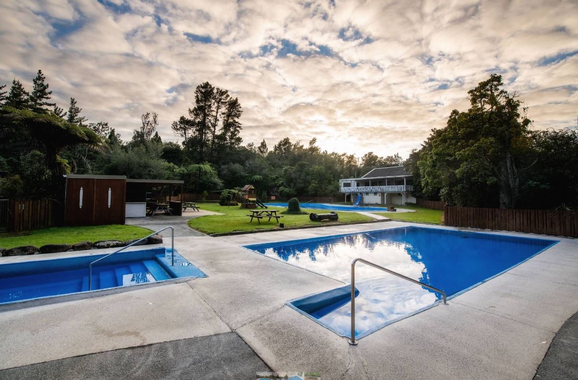 Sapphire Springs Holiday Park enjoys a river setting with bush walks and mineral pools. Photo / Supplied