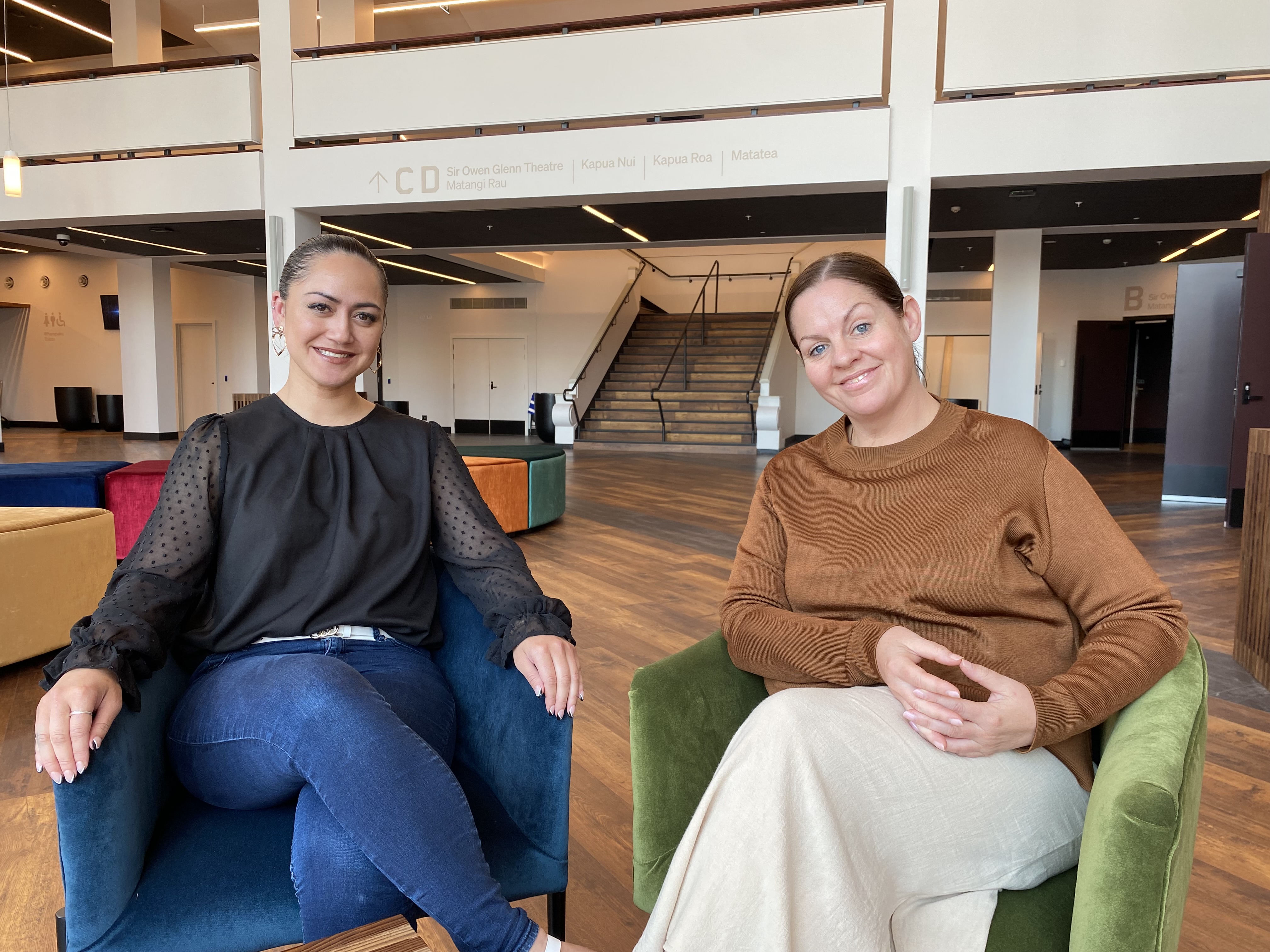 Sir Howard Morrison Centre performing arts programme delivery manager Hinerongonui Kingi (left) and performing arts director Janelle Bish.