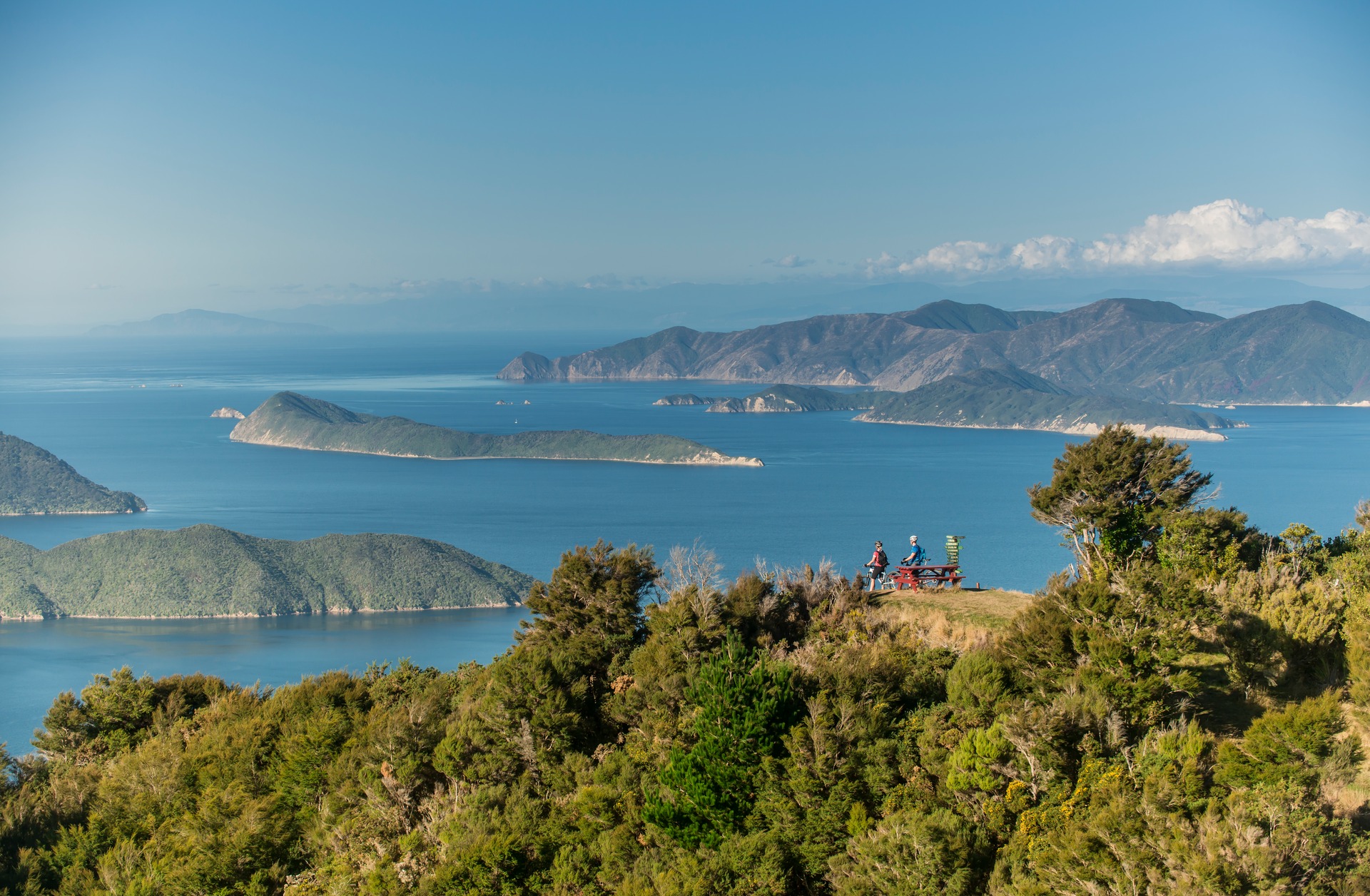 Enjoying the views on Marlborough's Queen Charlotte Track. Photo / Destination Marlborough