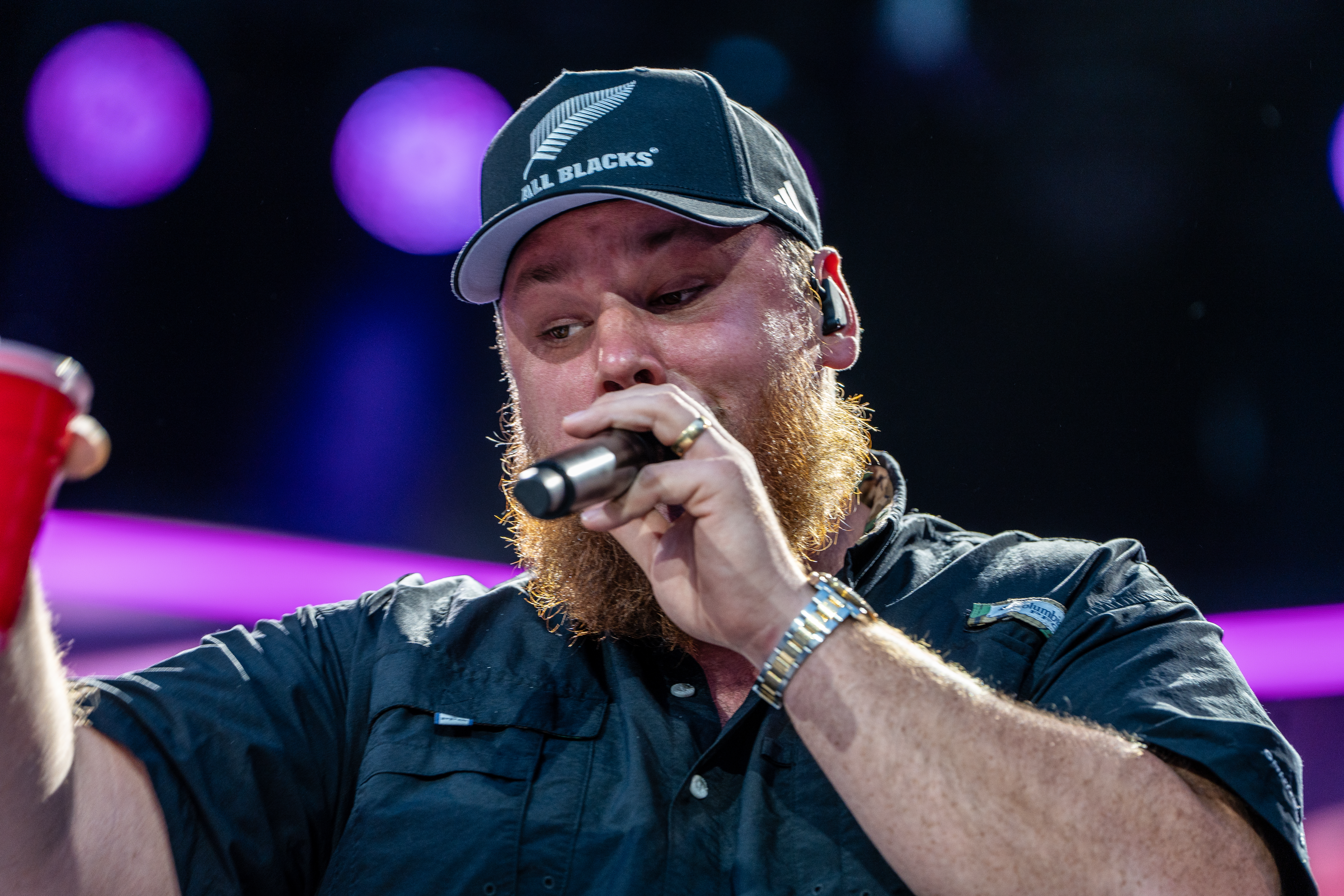 Country music megastar Luke Combs delivered a musical masterclass at Eden Park on Friday night. Photo / Corey Fleming