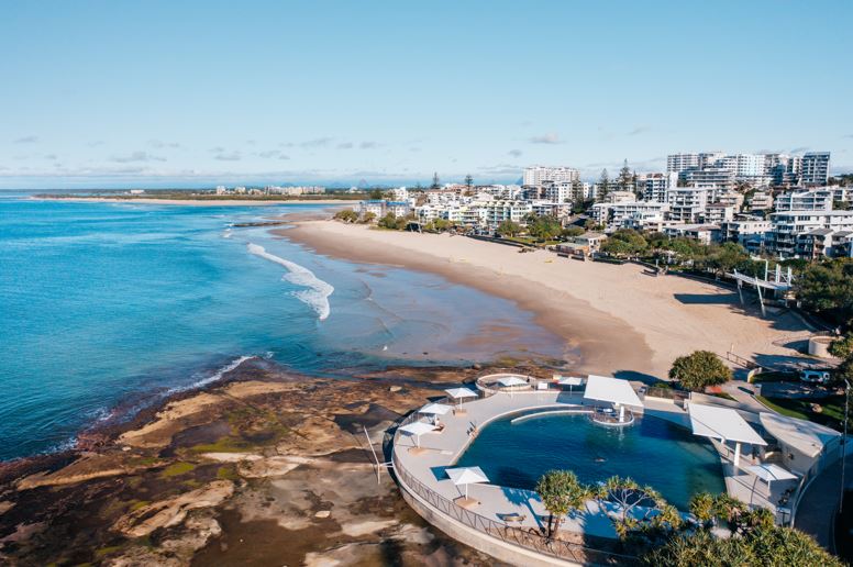 Kings Beach would be a place Kiwi nurses could relax in their downtime if they move to Queensland. Photo / Tourism and Events Queensland