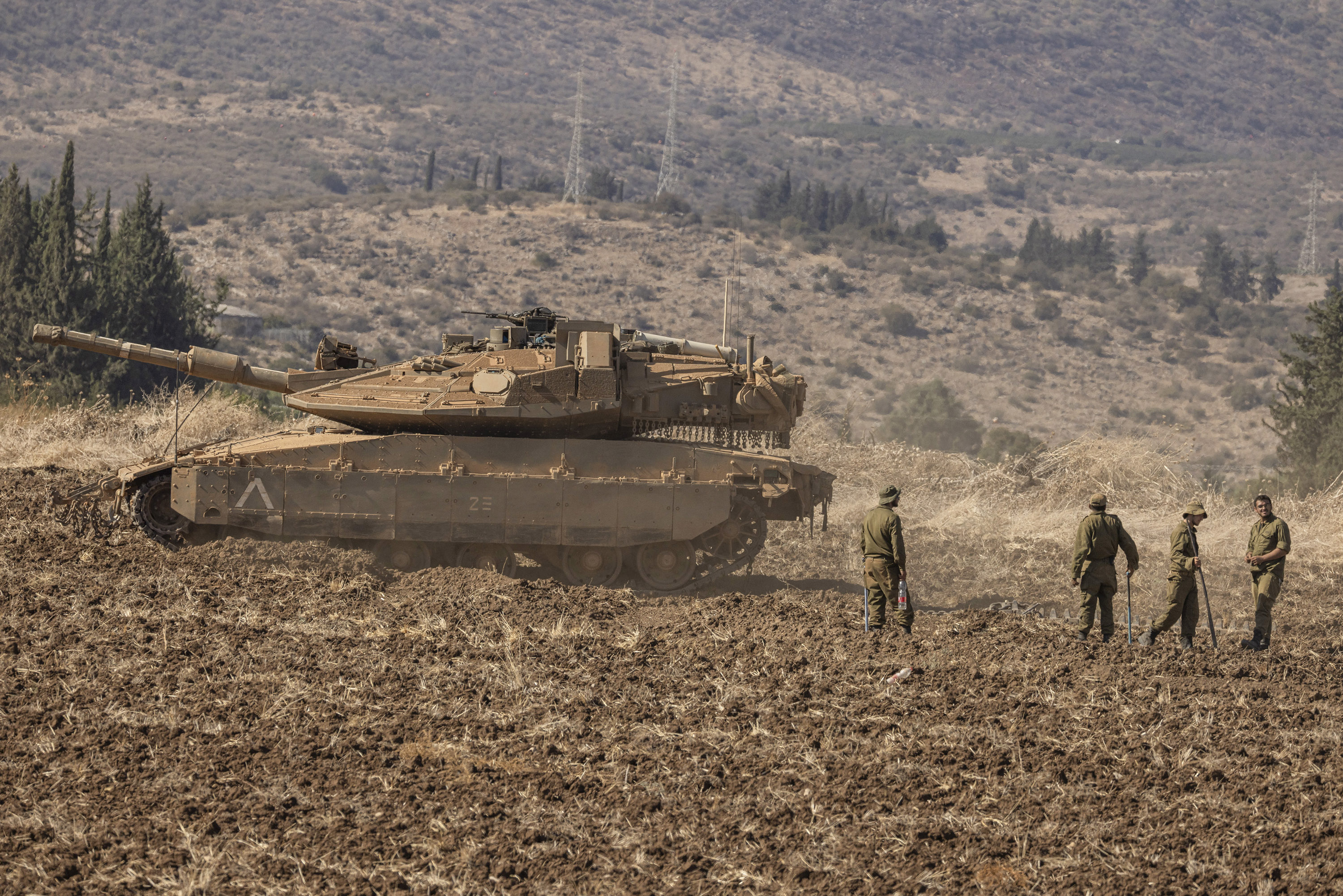 Israeli tanks at a staging area near Kiryat Shmona, an Israeli city near the Lebanese border, on Sunday. Photo / Avishag Shaar-Yashuv, The New York Times