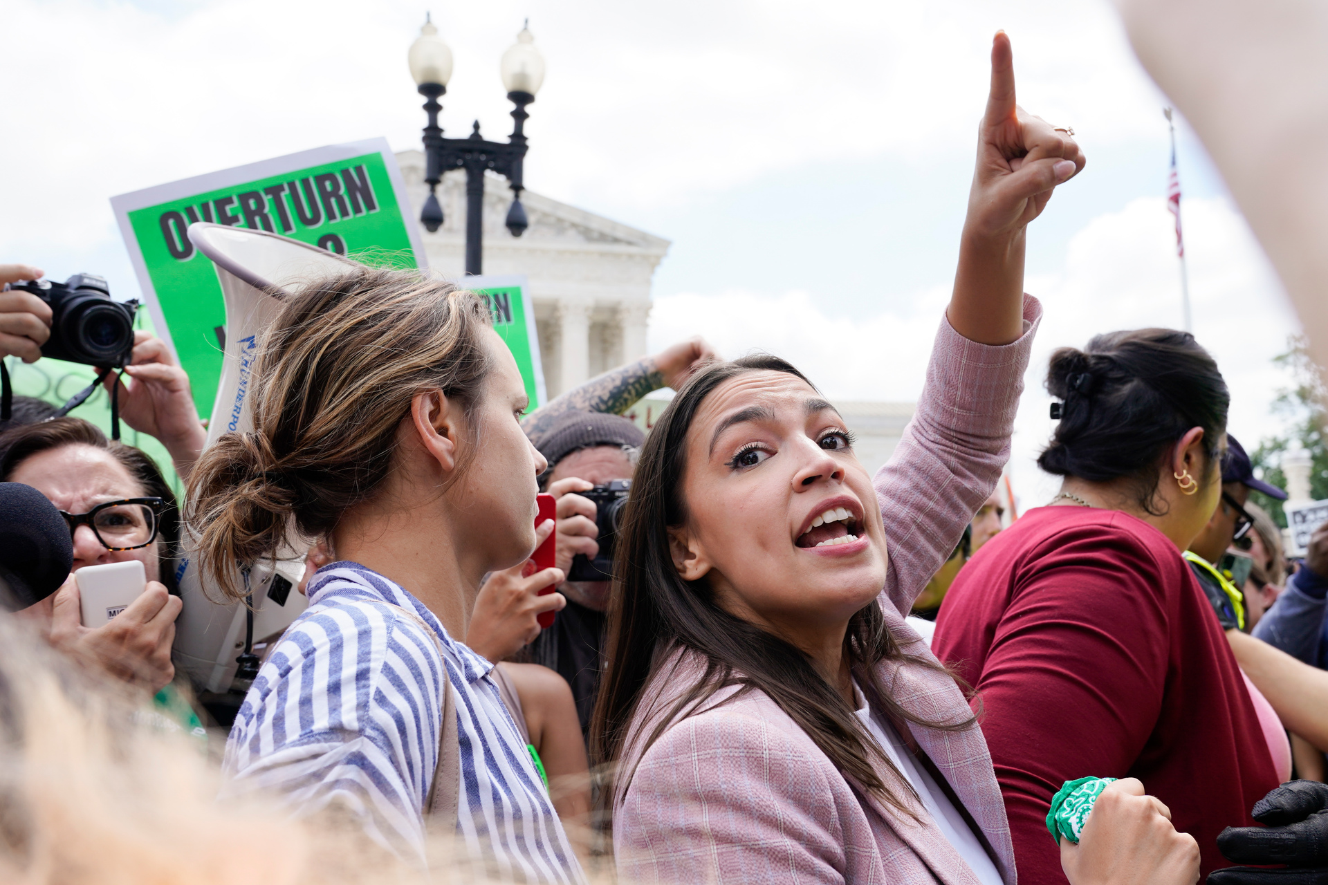 Congresswoman Alexandria Ocasio-Cortez joins abortion rights activists demonstrating in Washington DC. Photo / AP