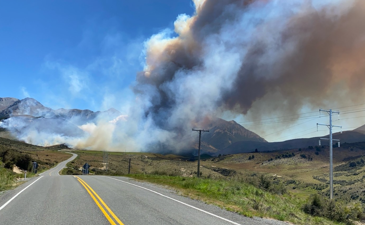 The large vegetation fire at Bridge Hill. Photo / Fire and Emergency