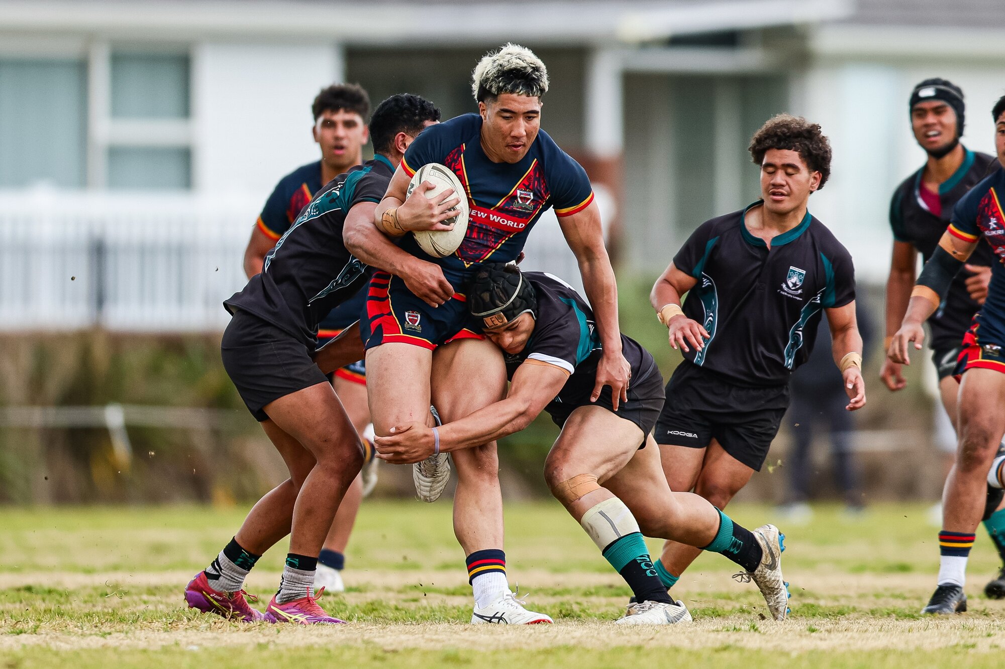 Bishop Neal in league action for St Thomas of Canterbury College against the Southern Cross First XIII. Photo / Photosport