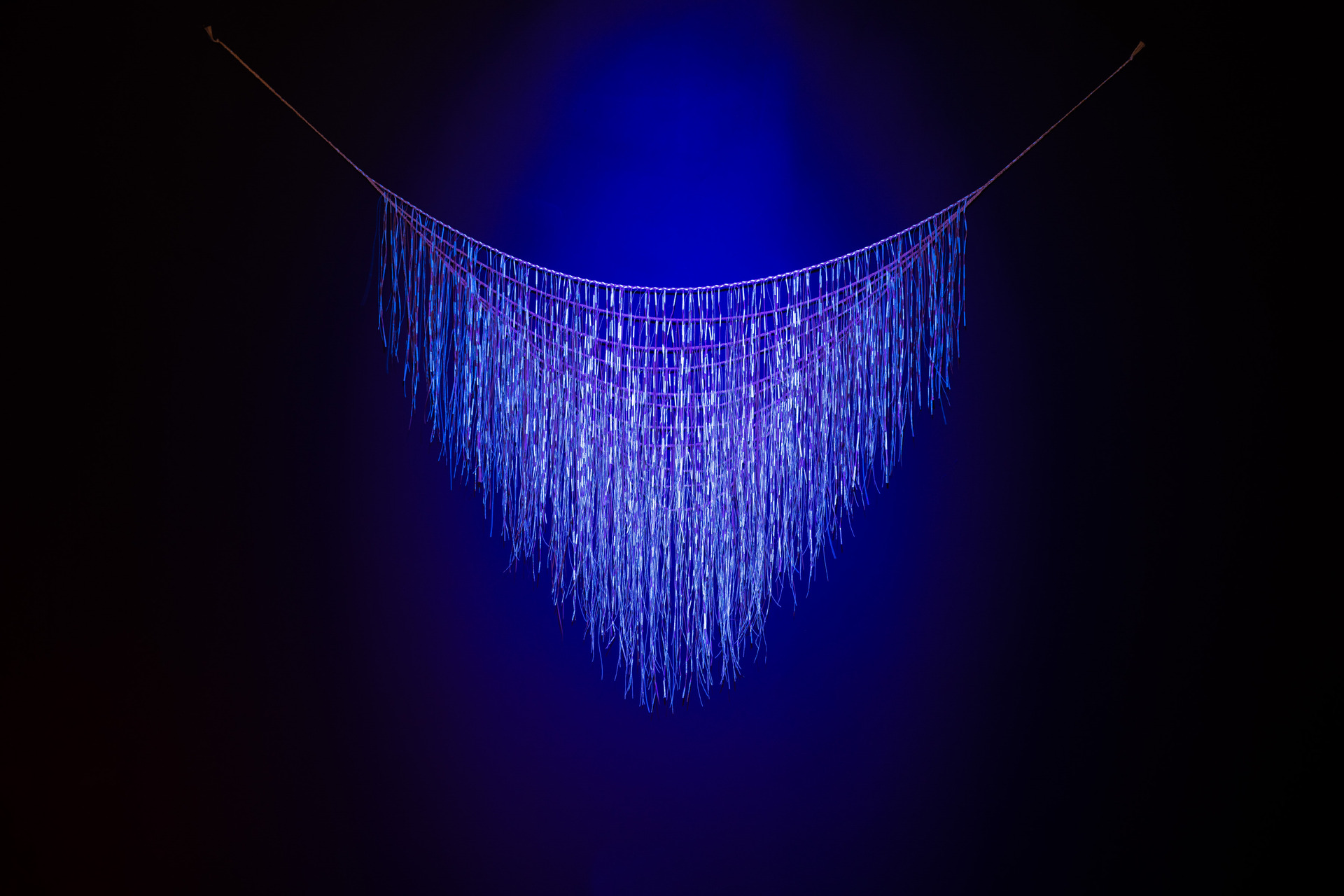 Wai o te Marama (2004) by Maureen Lander. Evoking moonlight shimmering on the water, it's one of Borell's favourite pieces in the exhibition -