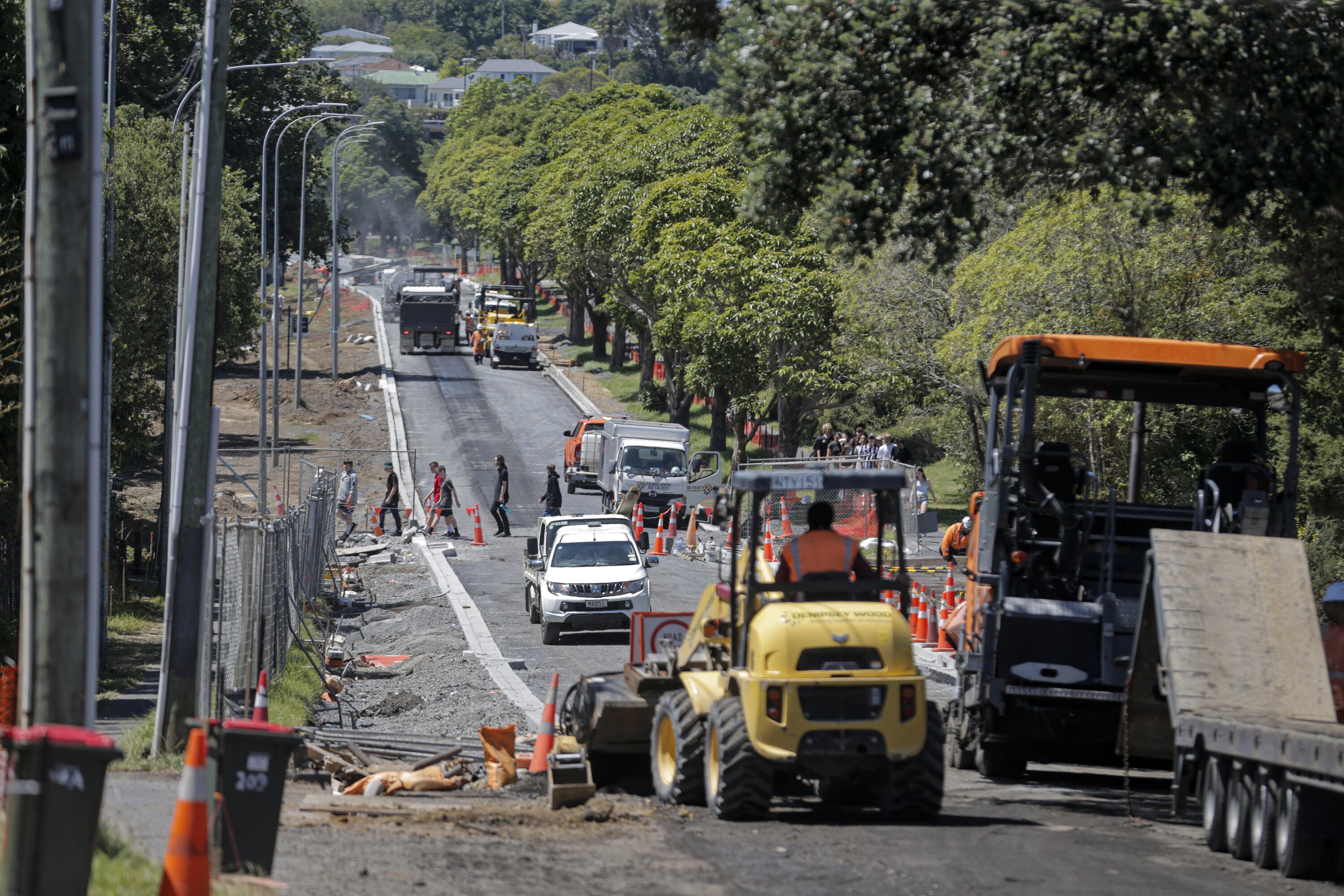 The Meola Rd roadworks in Auckland. Photo / Alex Burton