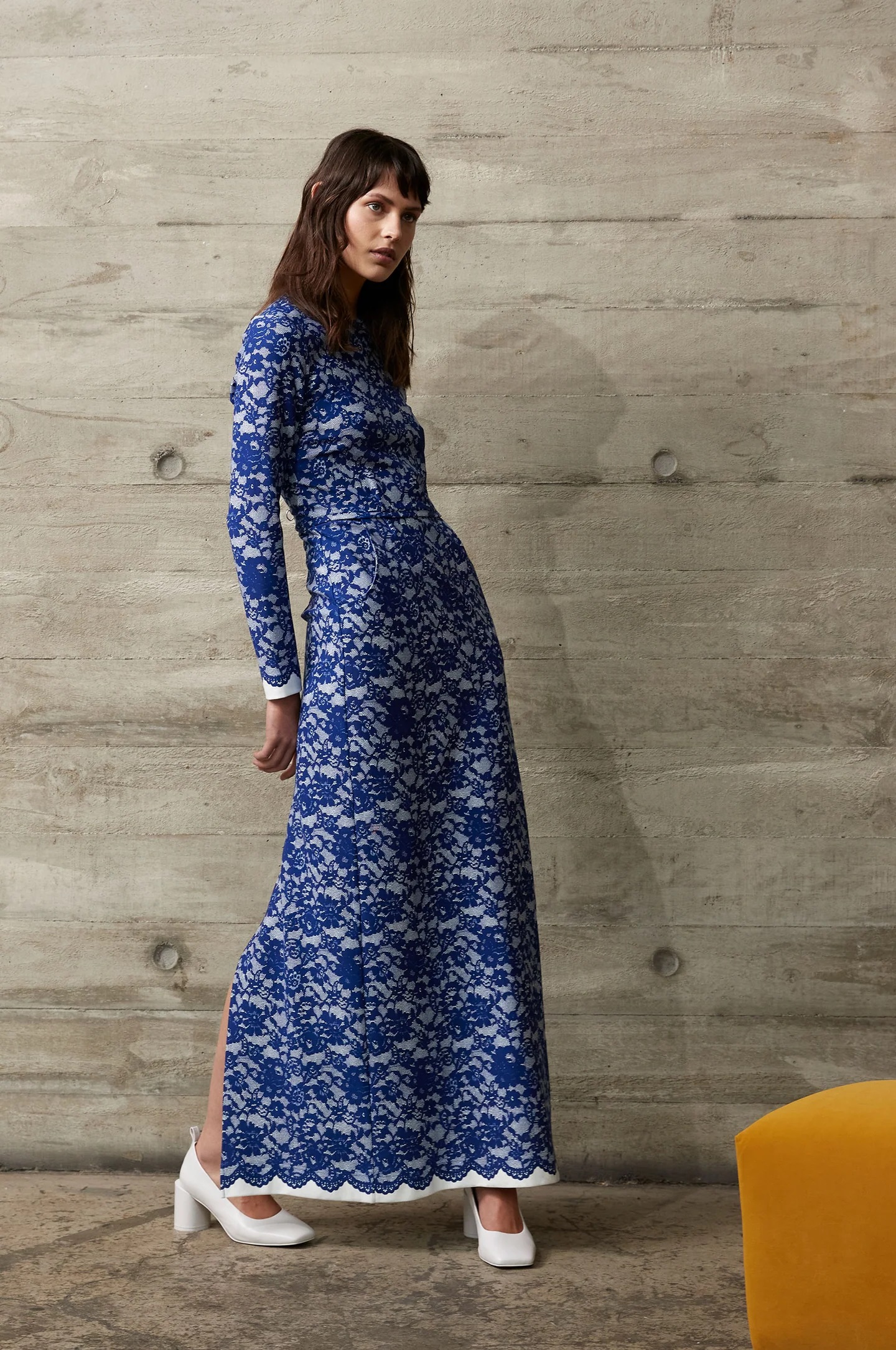 long formal dresses modest Modest Long Sleeve Evening Dresses Beaded Lace Prom Dress with Chiffon –  Viniodress main image 0