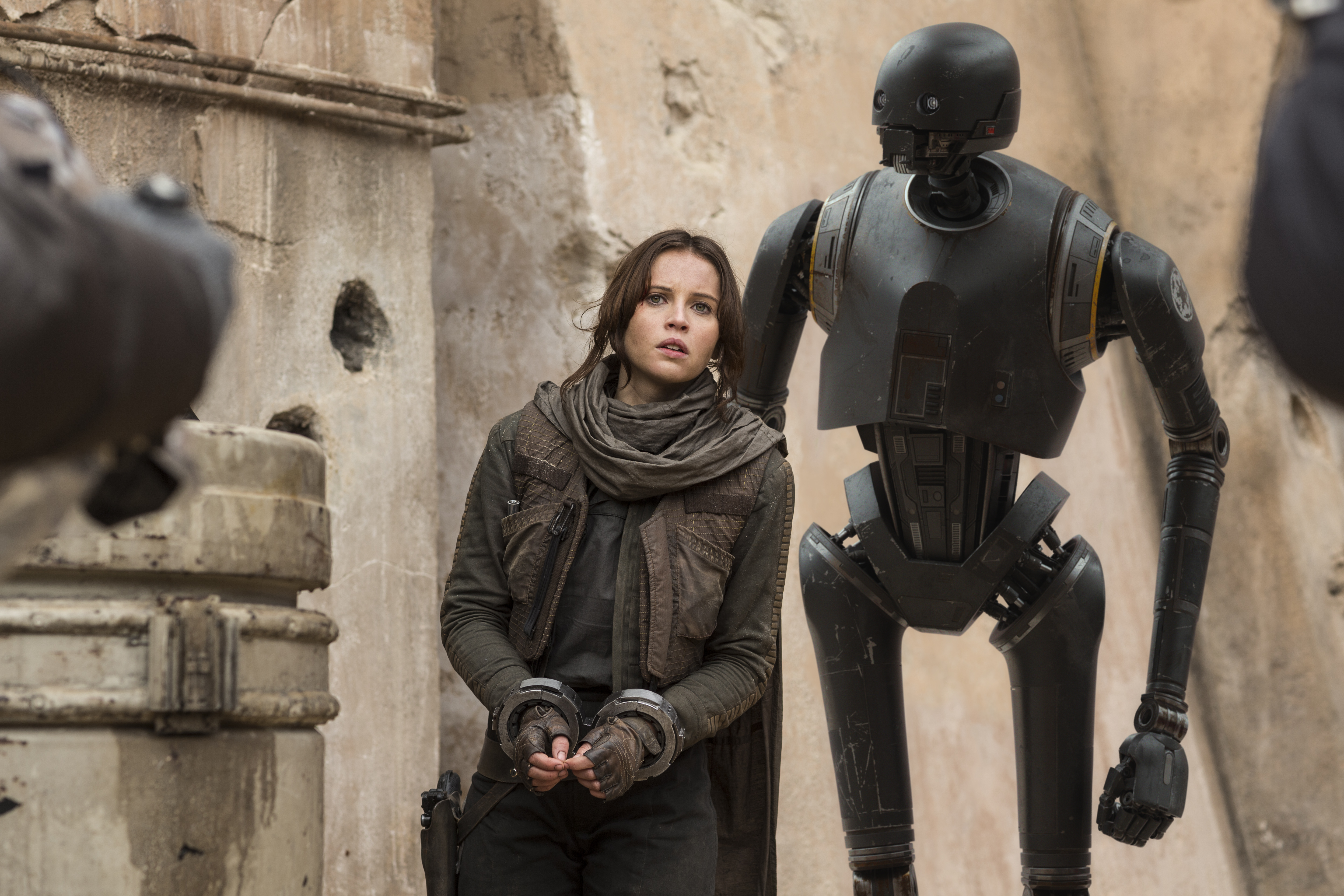 Felicity Jones in a scene from Rogue One: A Star Wars Story