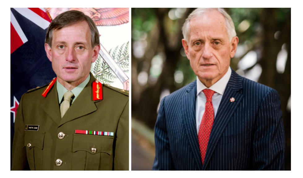 RSA national chairman Martyn Dunne, during his service with the New Zealand Army and now.