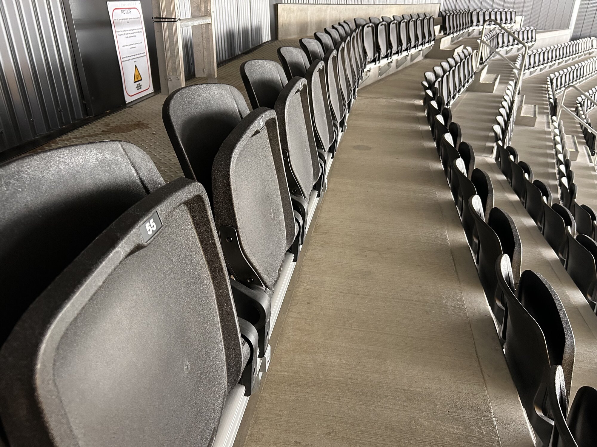 Row CC Seat 55. The bladder-buster. The furthest you'll be from the loos with the most spectators you'll have to shuffle past. Photo / Mike Thorpe