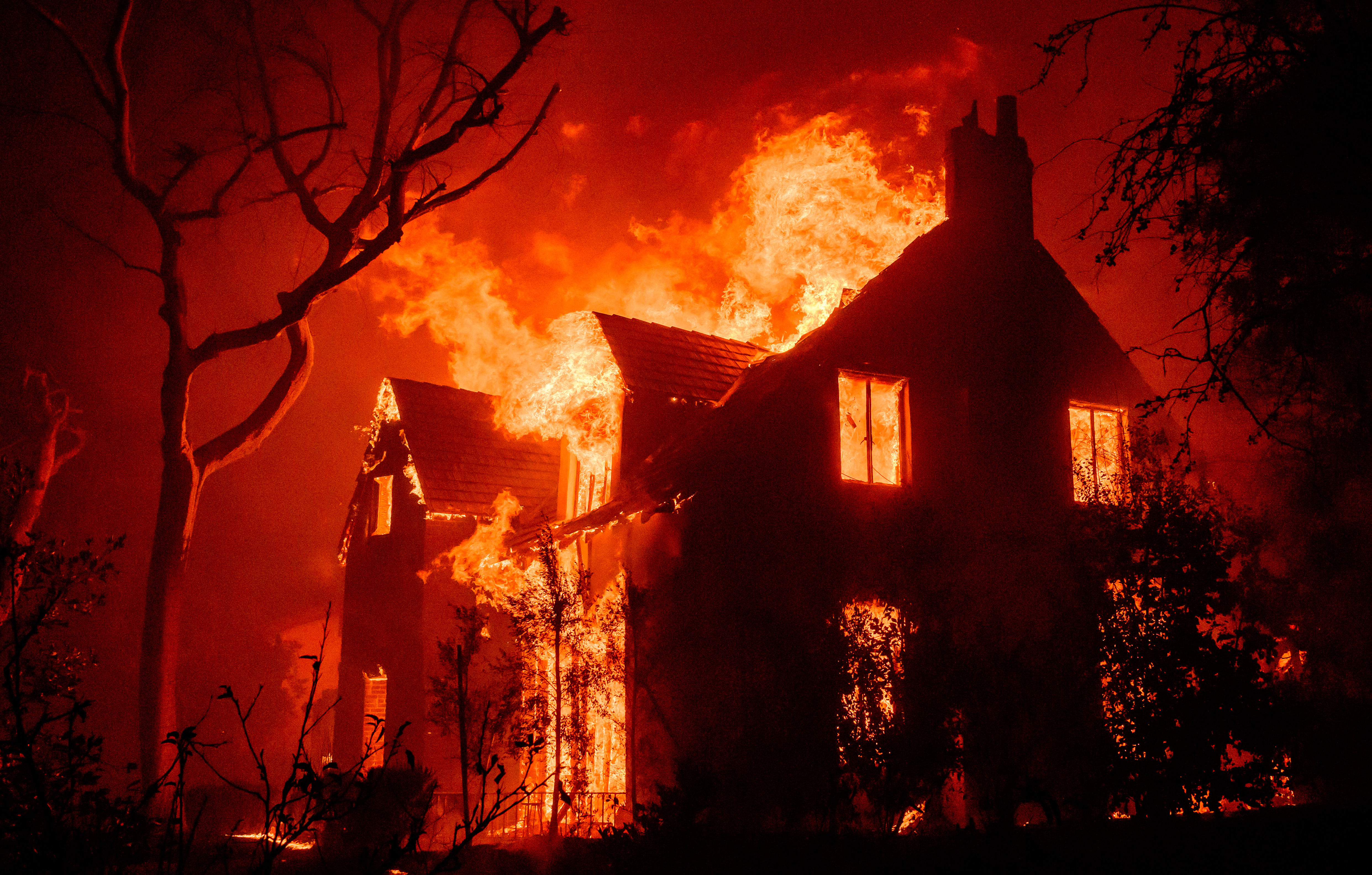 Over 100 structures have been destroyed by the Eaton fire in the Altadena area of Los Angeles County. Photo / AFP