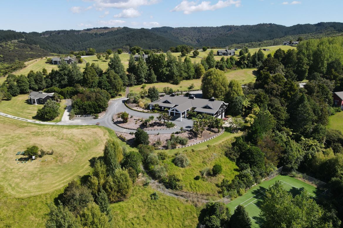 Aerial view of Woodhouse Mountain Lodge. Photo / Supplied