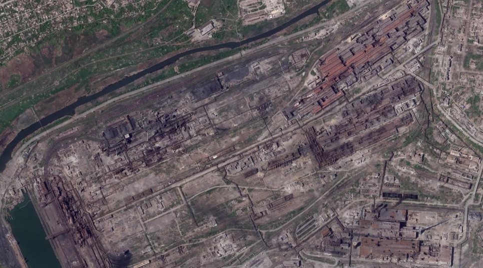 This satellite image taken by Planet Labs PBC shows damage at the Azovstal steelworks in Mariupol, Ukraine. Photo / AP