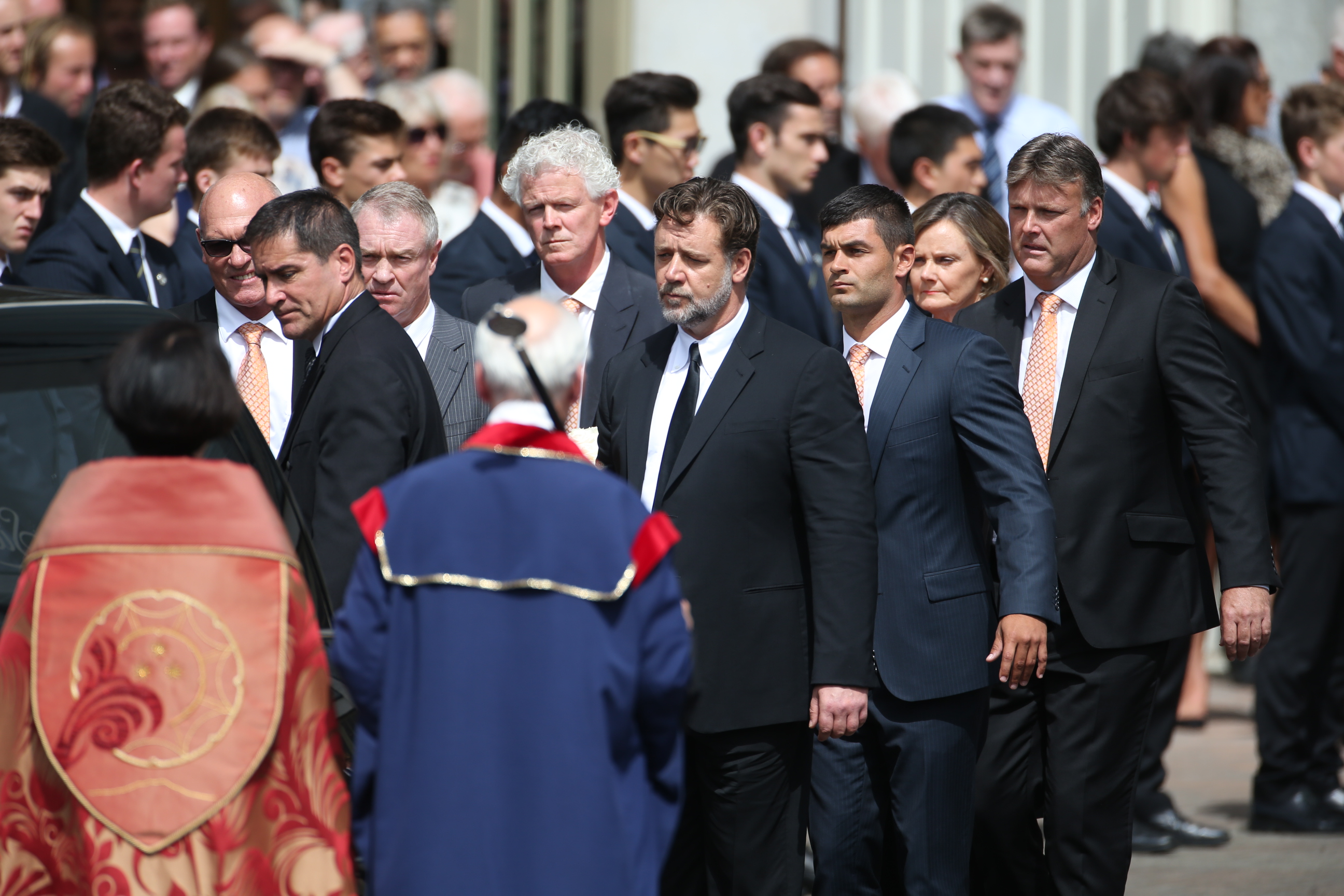 Russell Crowe was pallbearer at cousin Martin Crowe's funeral