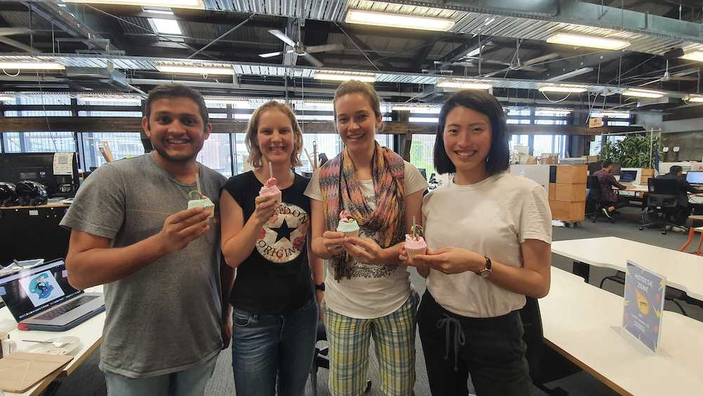 Multitudes staff Vivek Katial (data scientist, left), Emily Melhuish (lead engineer), Lauren Peate (founder and CEO) and Jenny Sahng (data scientist). Photo / Supplied
