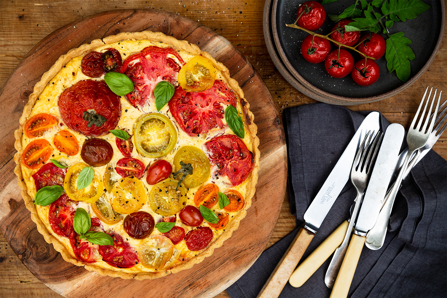 This savoury summer tart is perfect for an easy midweek dinner. Photo / Babiche Martens