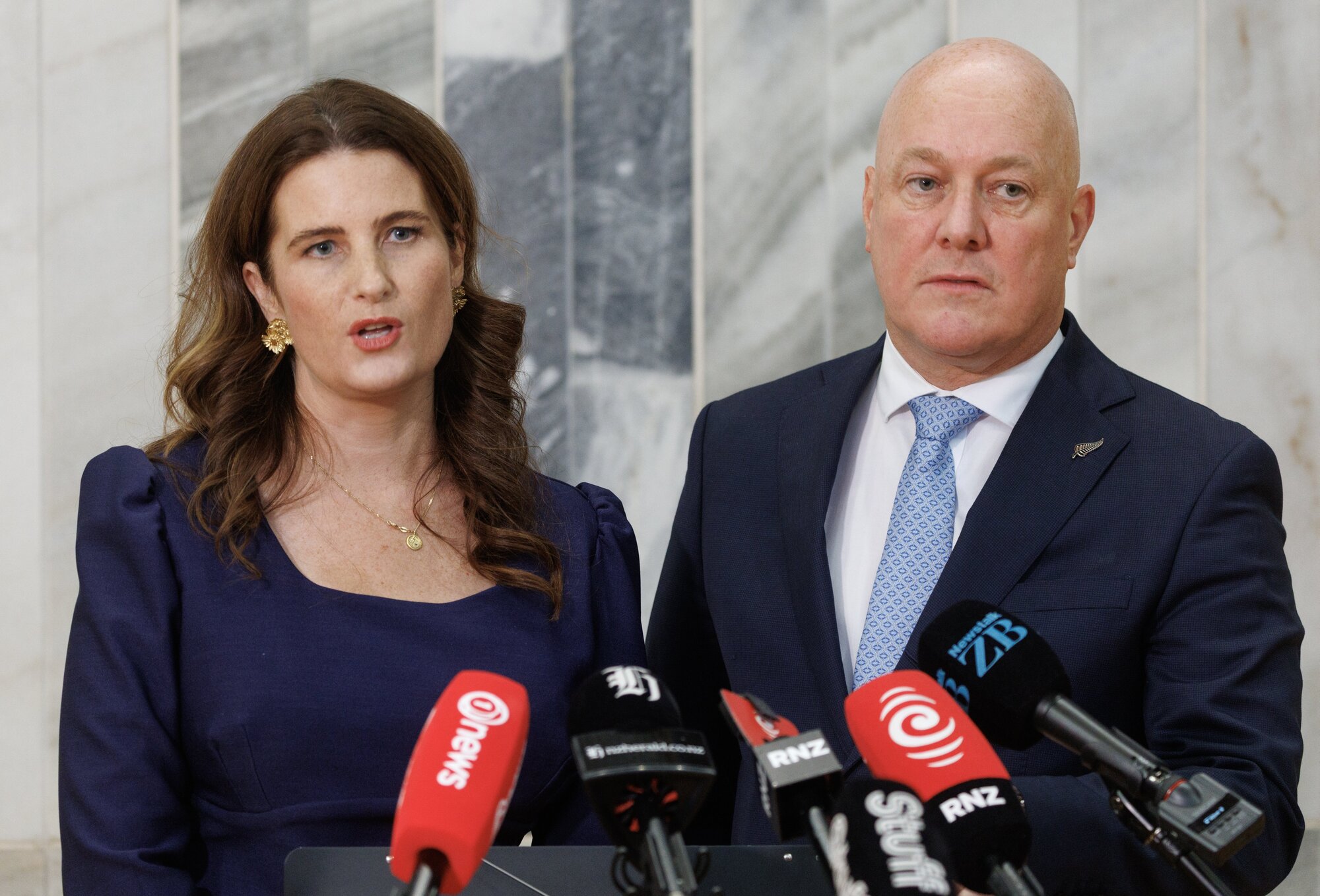 Finance Minister Nicola Willis and Prime Minister Christopher Luxon have vowed to tackle cost-of-living issues, but a new poll shows public confidence in the Government is waning. Photo / Mark Mitchell
