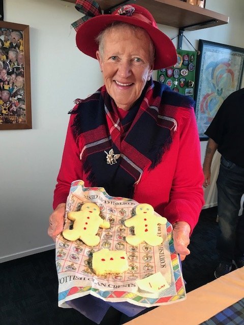 Mary Farrell with her prize-winning shortbread. Photo / Supplied