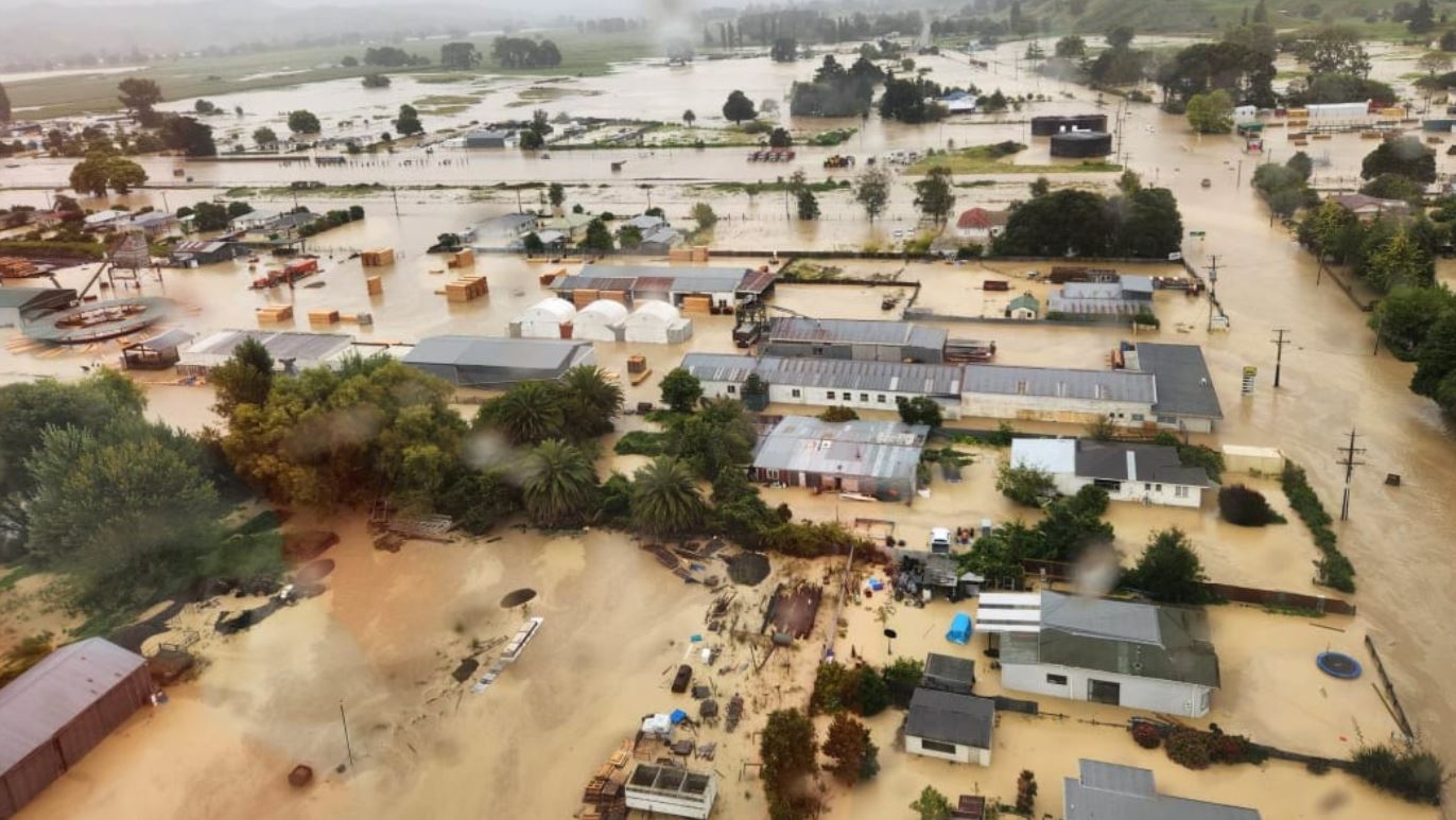 Flooding in Wairoa after the river burst its banks during Cyclone Gabrielle. Photo / Wairoa District Council