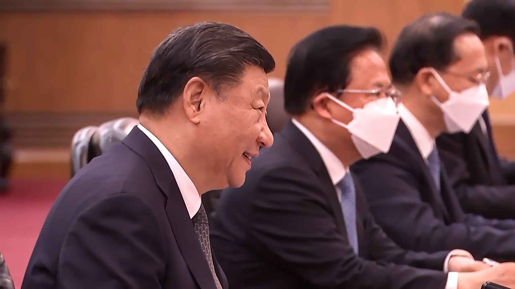 Xi Jinping and Chris Hipkins meet in Beijing. Photo / Pool Video