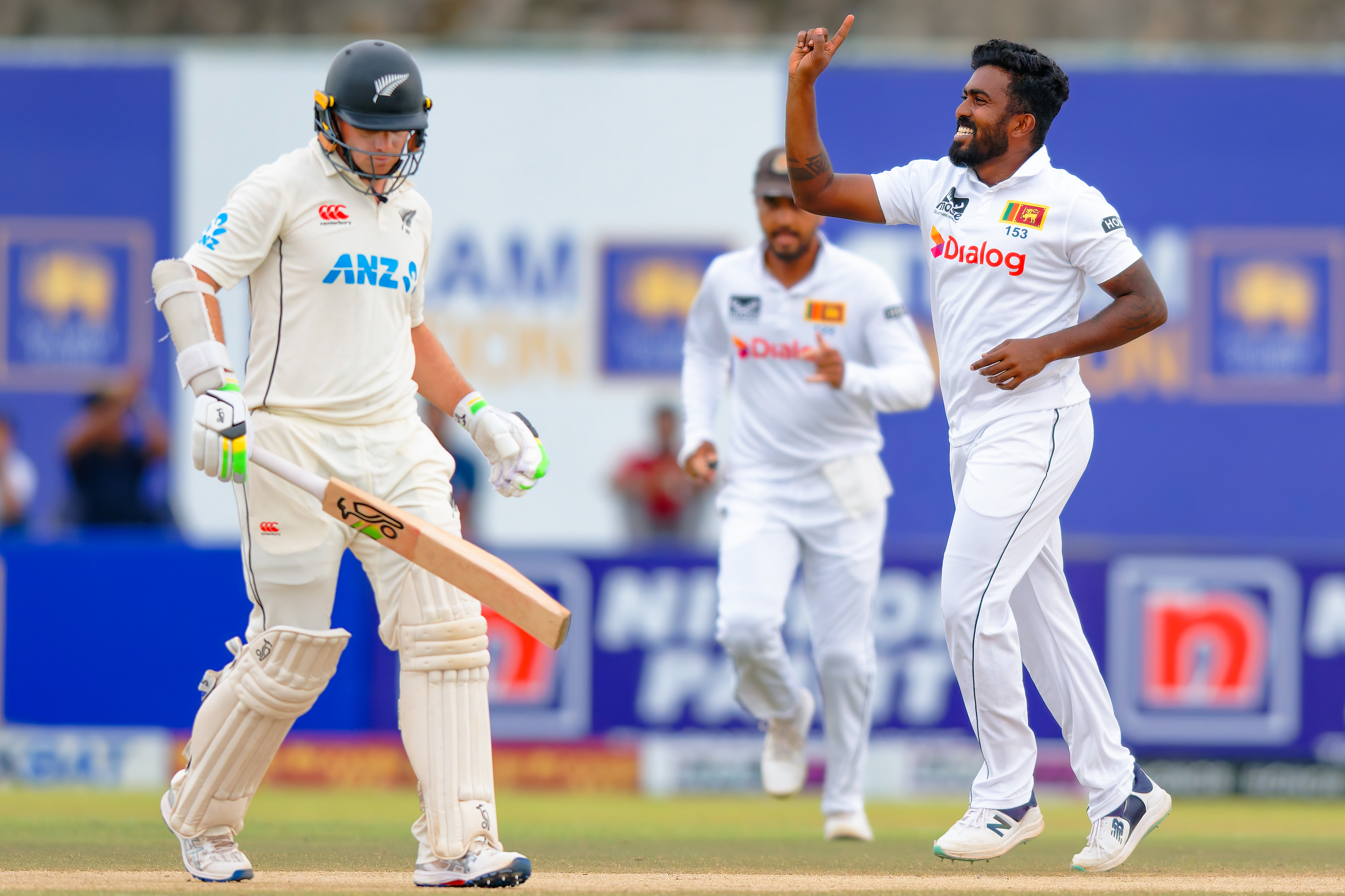 Tom Latham is dismissed during the second test. Photo / Sri Lanka Cricket