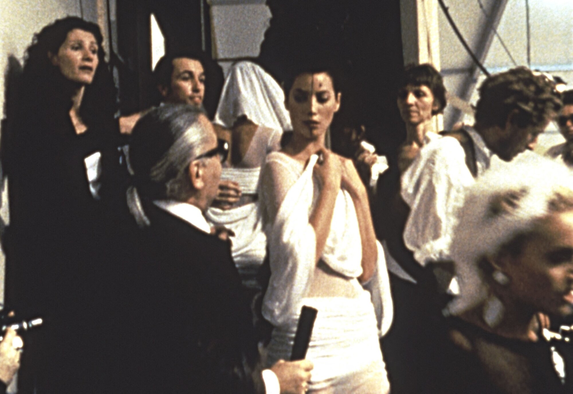 Karl Lagerfeld and Christy Turlington in Robert Leacock's film, 