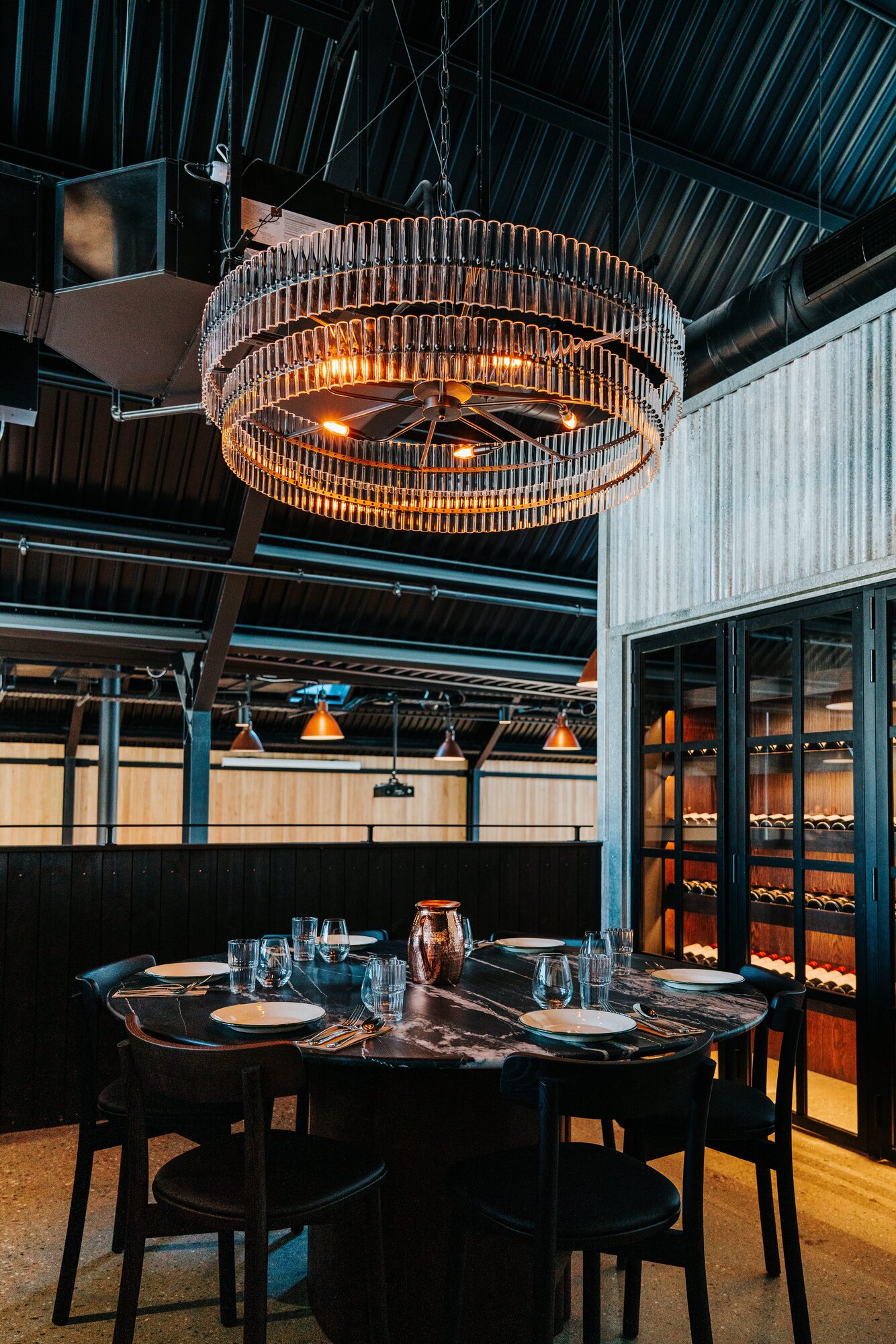 A private dining space on the mezzanine level. Photo / Sam Stewart