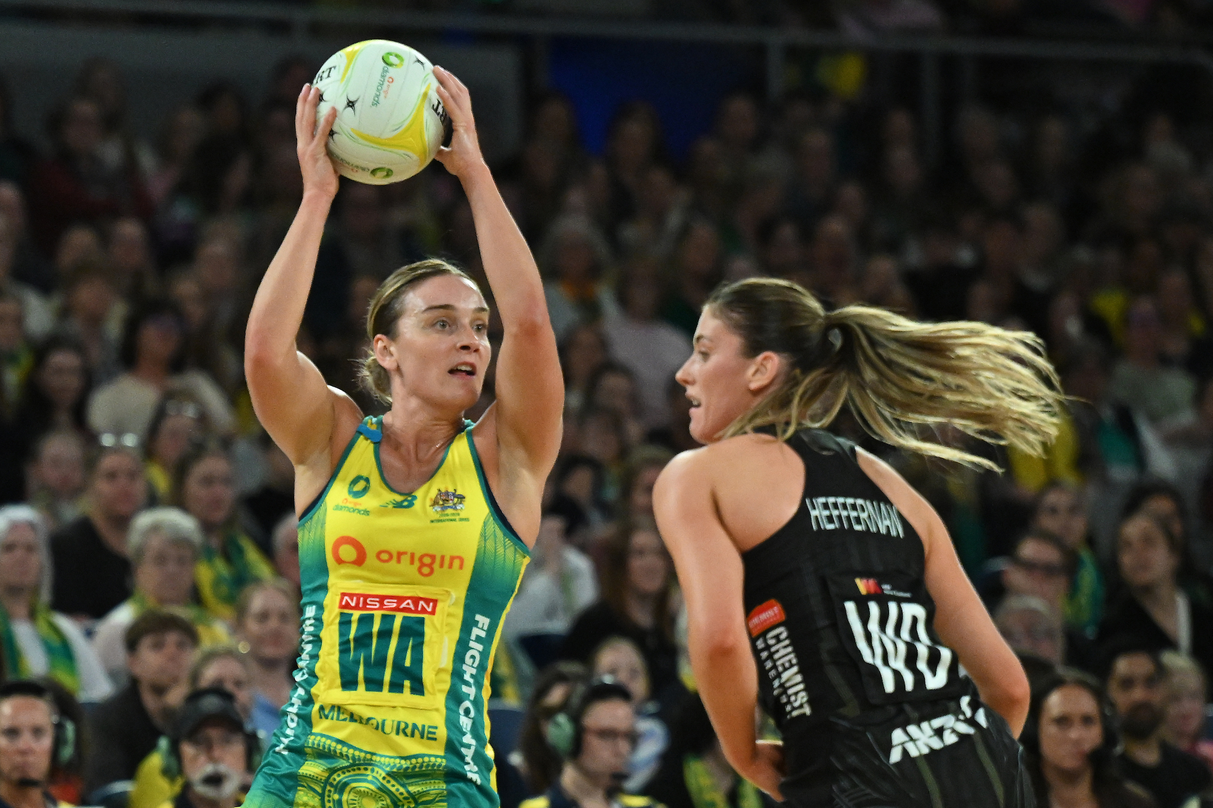 Liz Watson of Australia in action during the first test match of the Constellation Cup series. Photo / Photosport