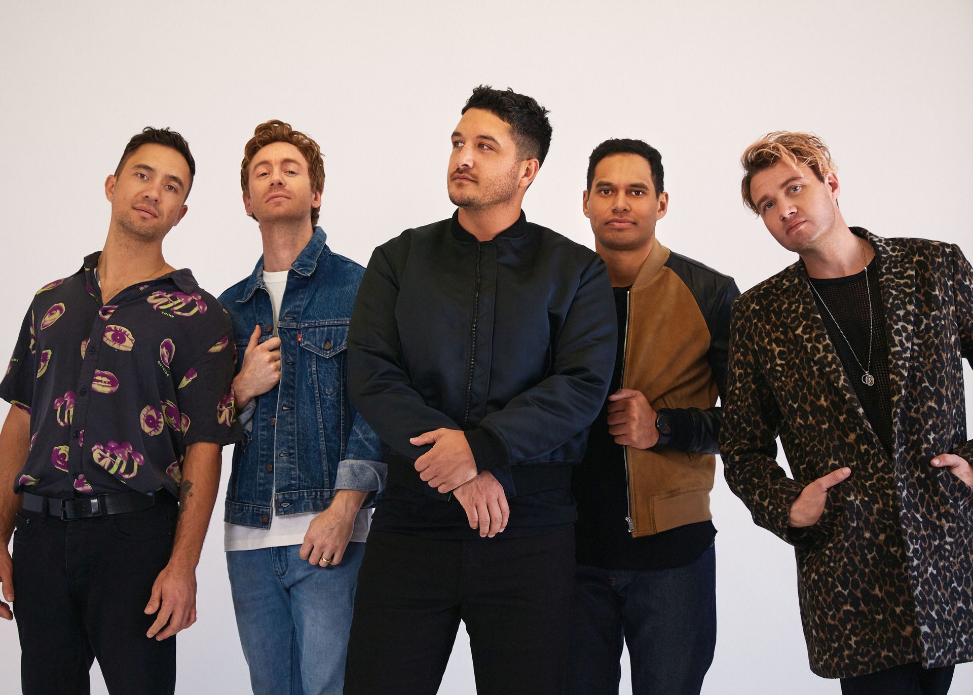 Six60 band members (from left) Marlon Gerbes, Ji Fraser, Matiu Walters, Eli Paewai and Chris Mac.