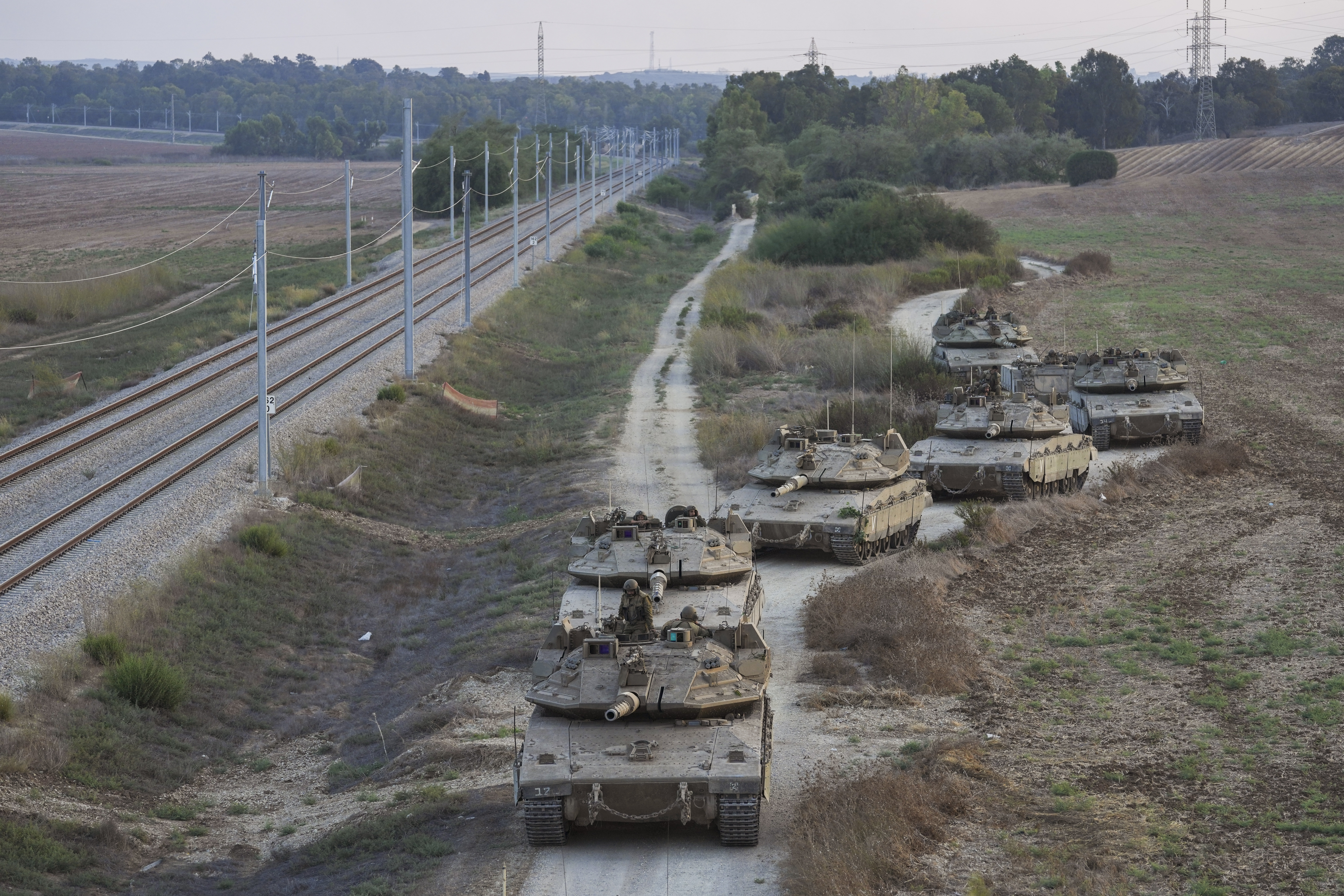 Israeli tanks were seen moving near the Israeli-Gaza border on October. Photo / AP