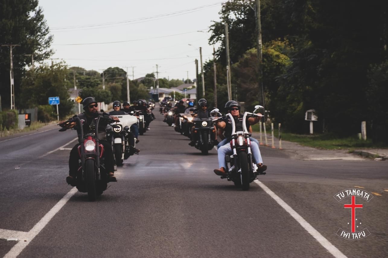 The Tu Tangata, Iwi Tapu bikers on a bike run.