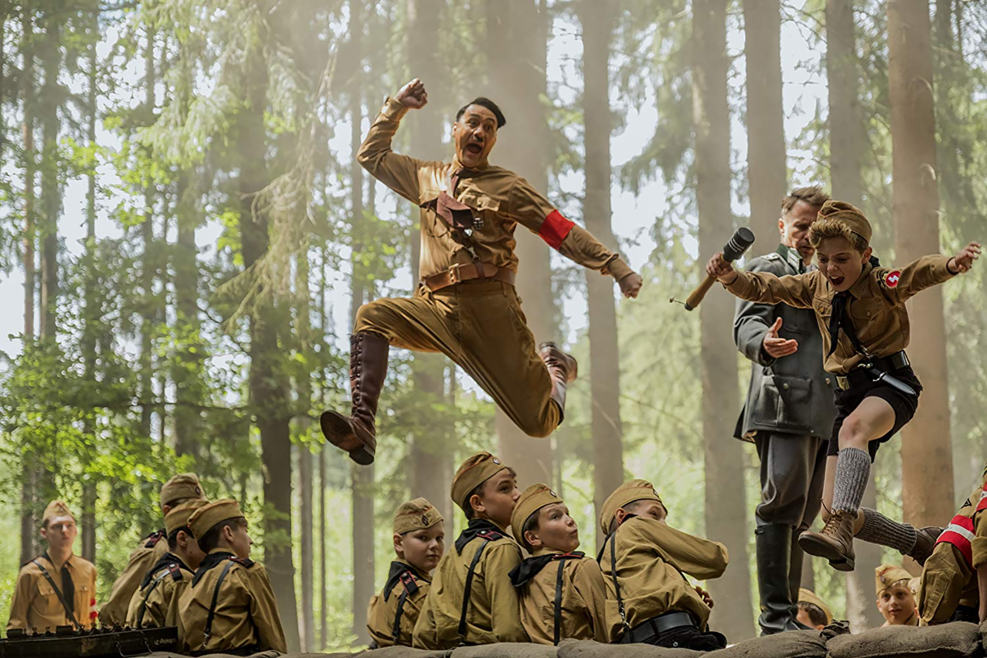 Taika Waititi and Roman Griffin Davis in Jojo Rabbit. Photo / Supplied