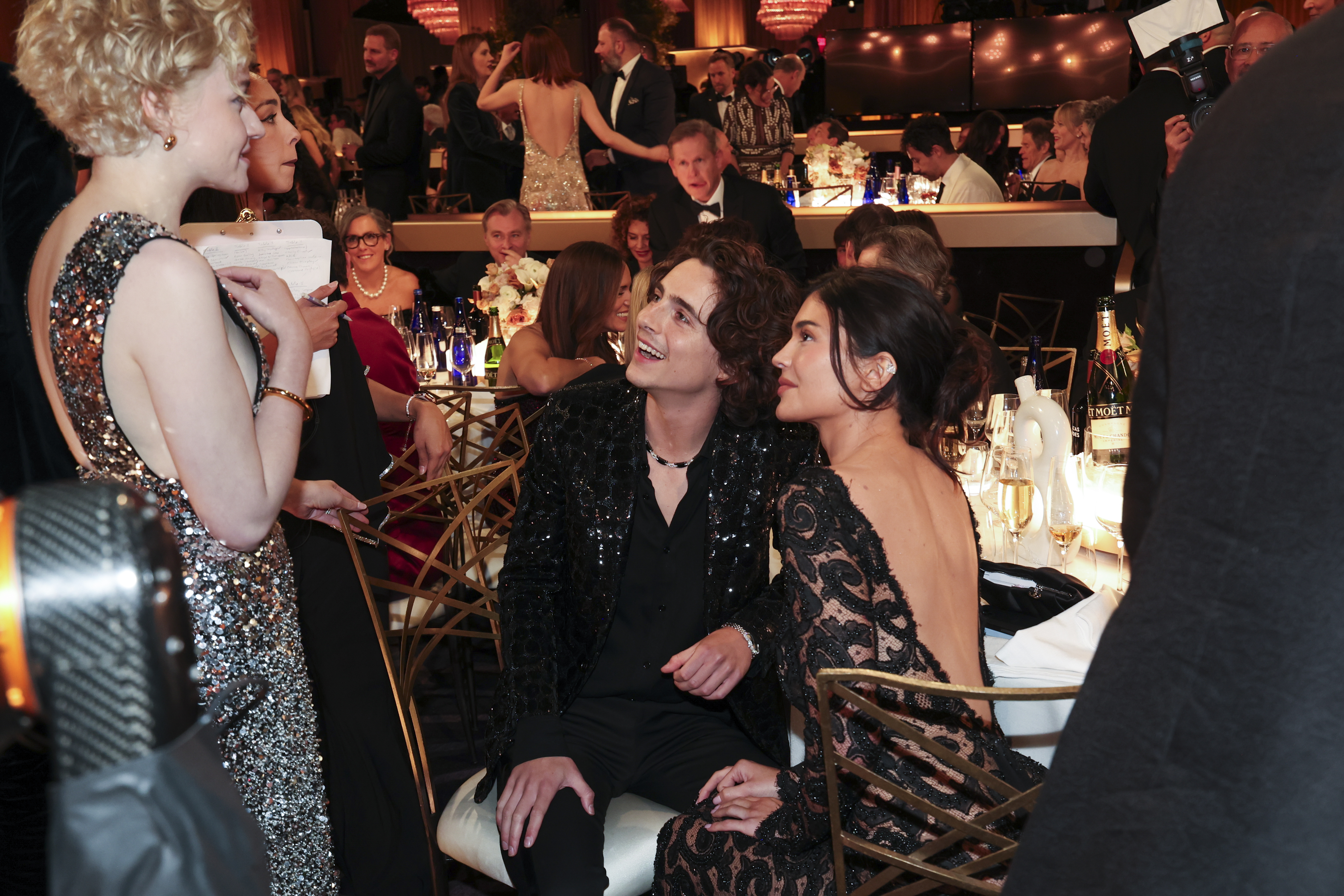 Timothée Chalamet and Kylie Jenner at the 81st Golden Globe Awards. Photo / Getty Images