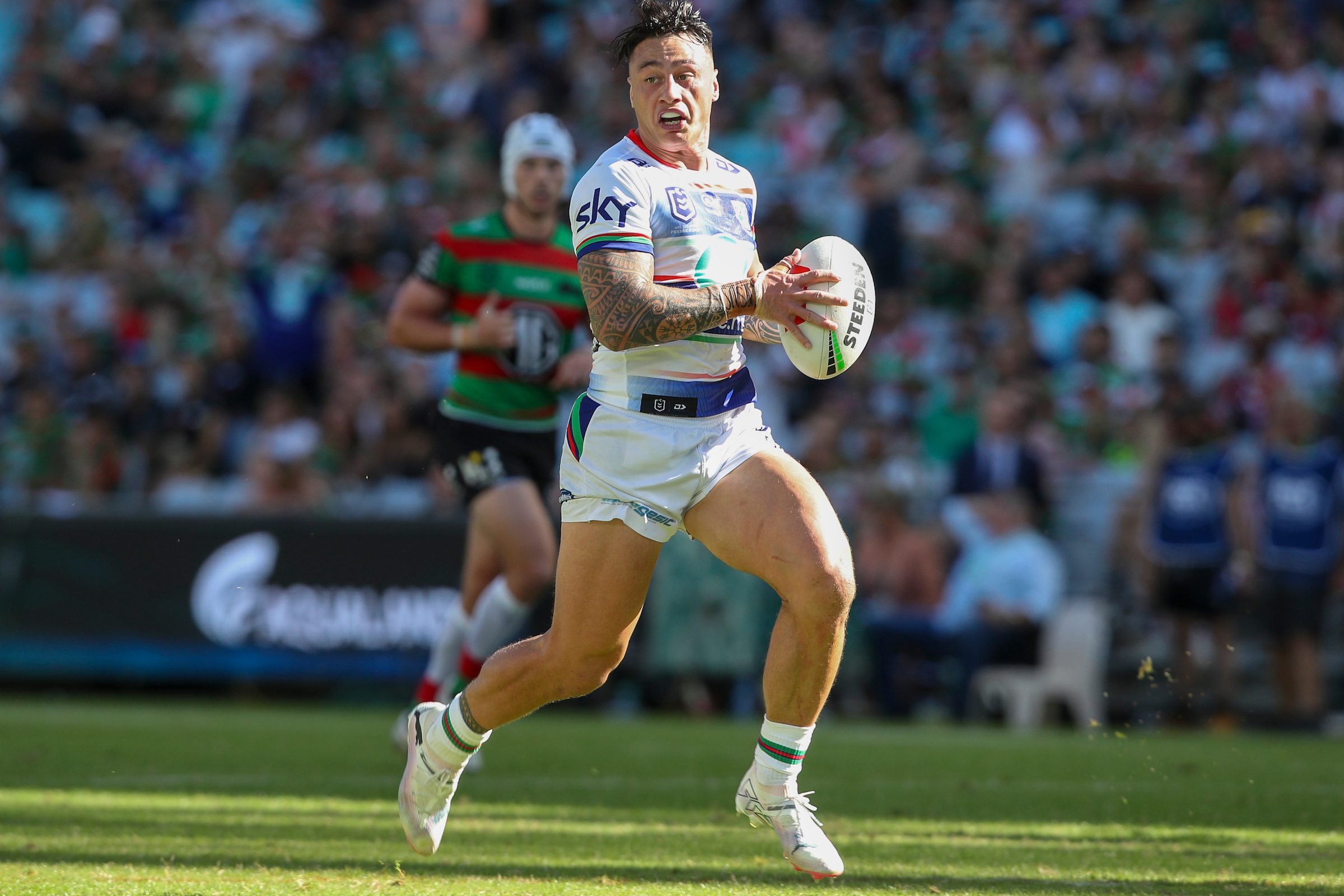 Charnze Nicoll-Klokstad was impressive in his return for the Warriors against the South Sydney Rabbitohs. Photo / Photosport