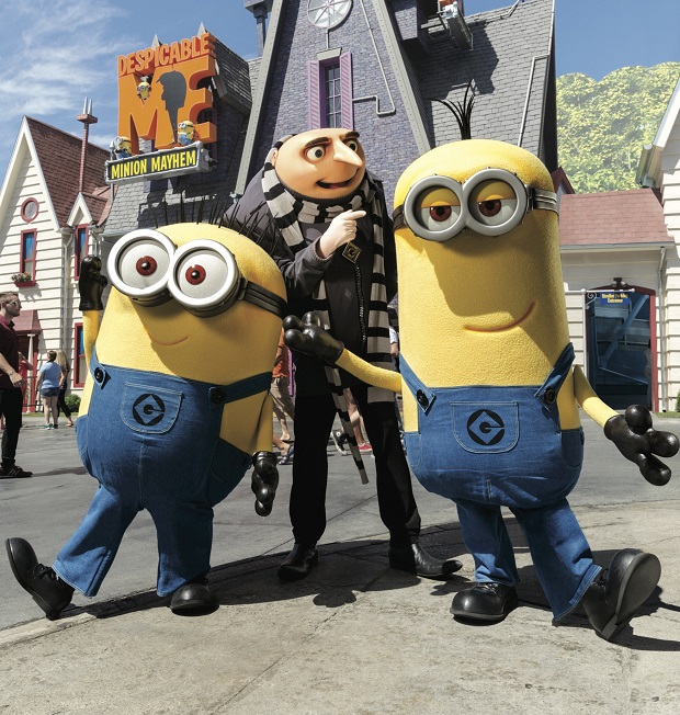Gru and his Minions at the Despicable Me Minion Mayhem 3D Ride at Universal Studios Hollywood. Photo / Universal Studios Hollywood